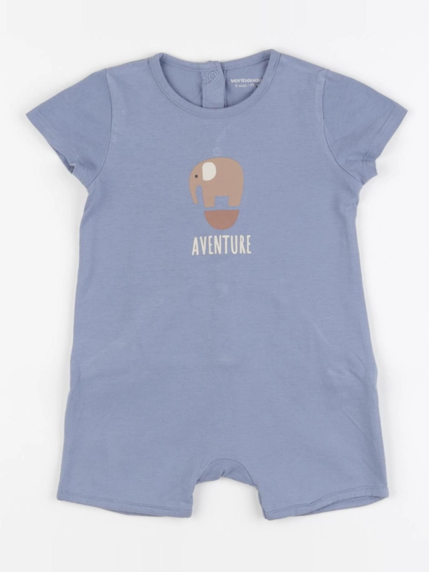 Vertbaudet - pyjama coton bleu - 9 mois