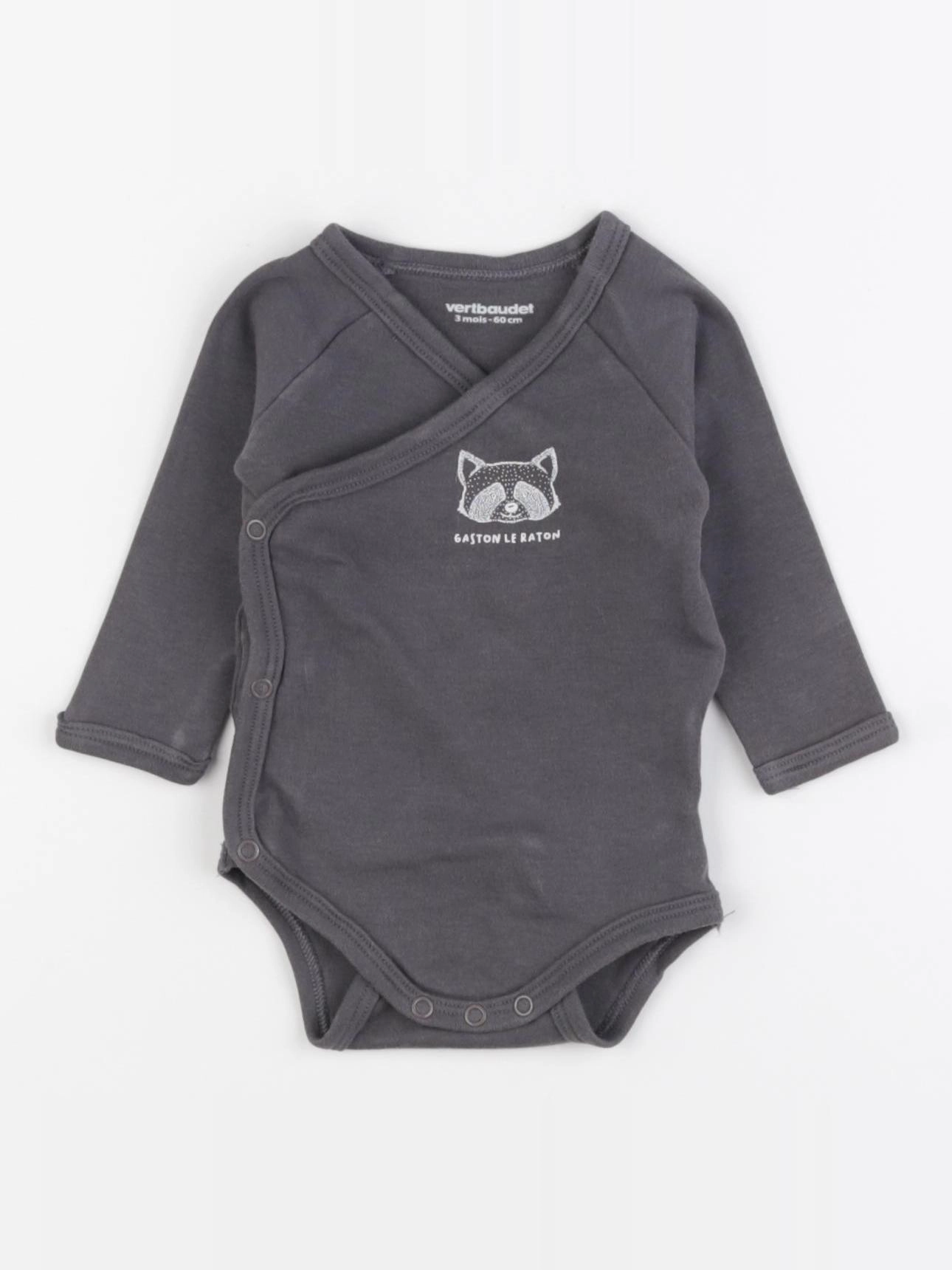Vertbaudet - body gris - 3 mois