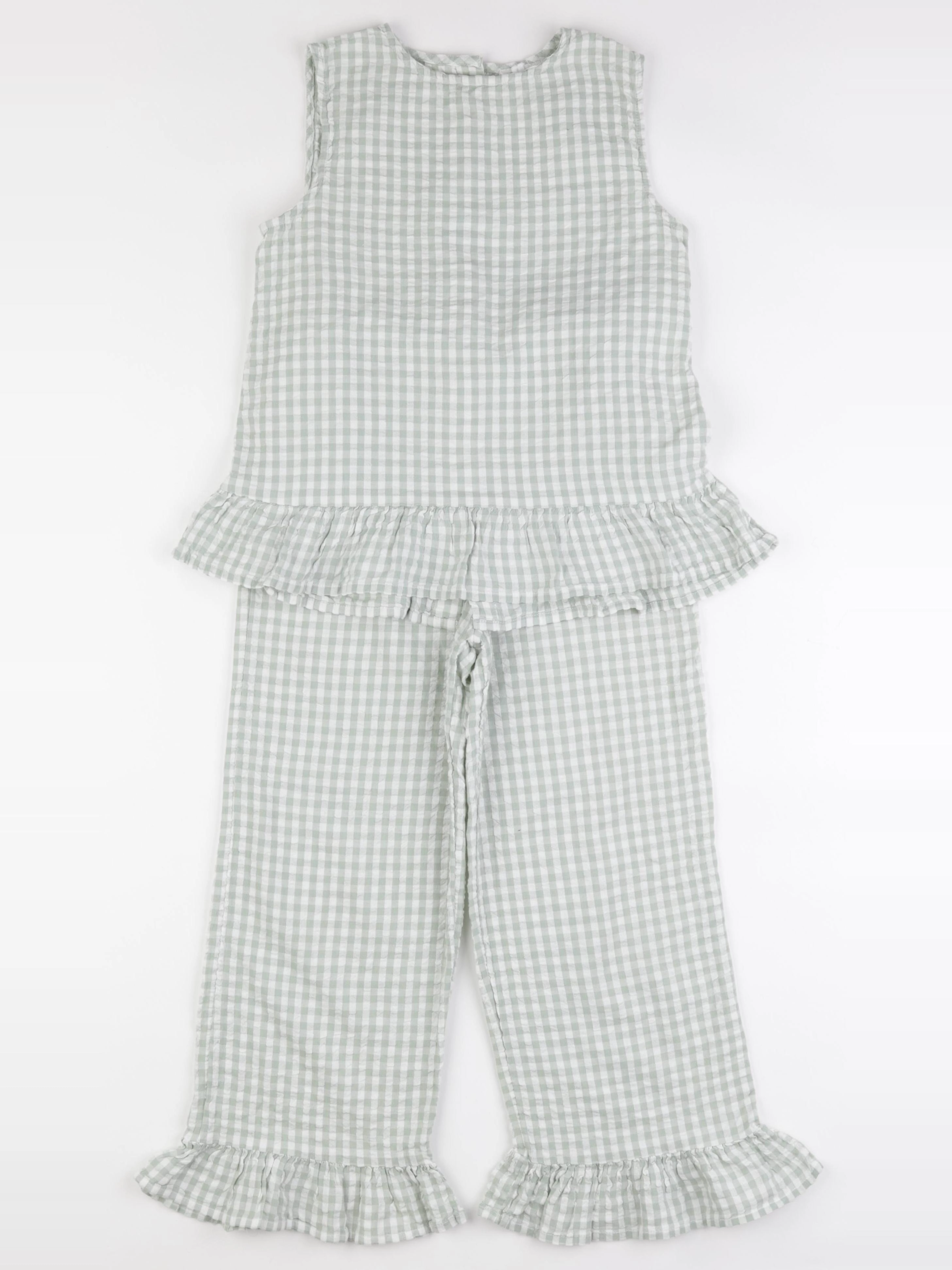 Vertbaudet - ensemble blanc, vert - 10 ans
