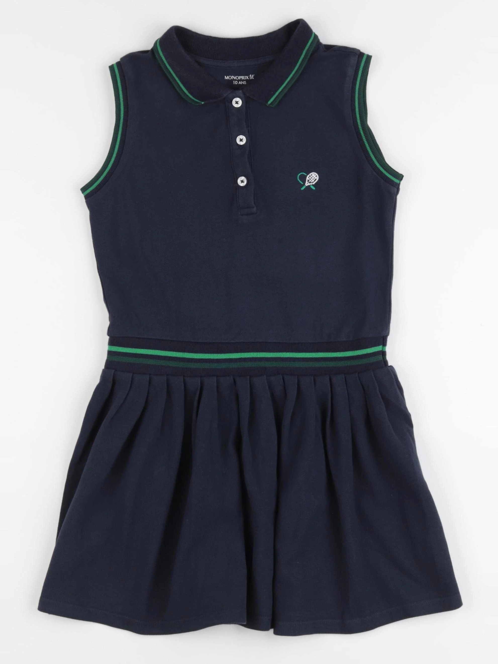Monoprix - robe bleu, vert - 10 ans