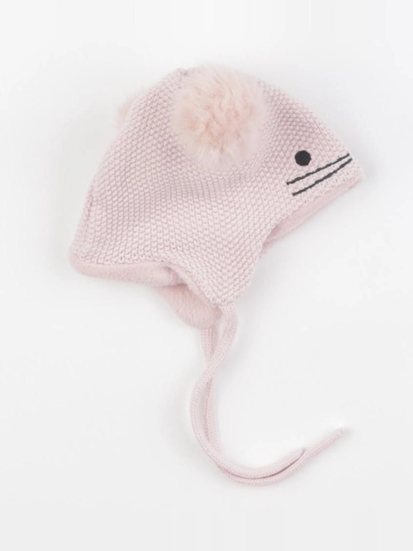 H&M - bonnet rose - 0/2 mois