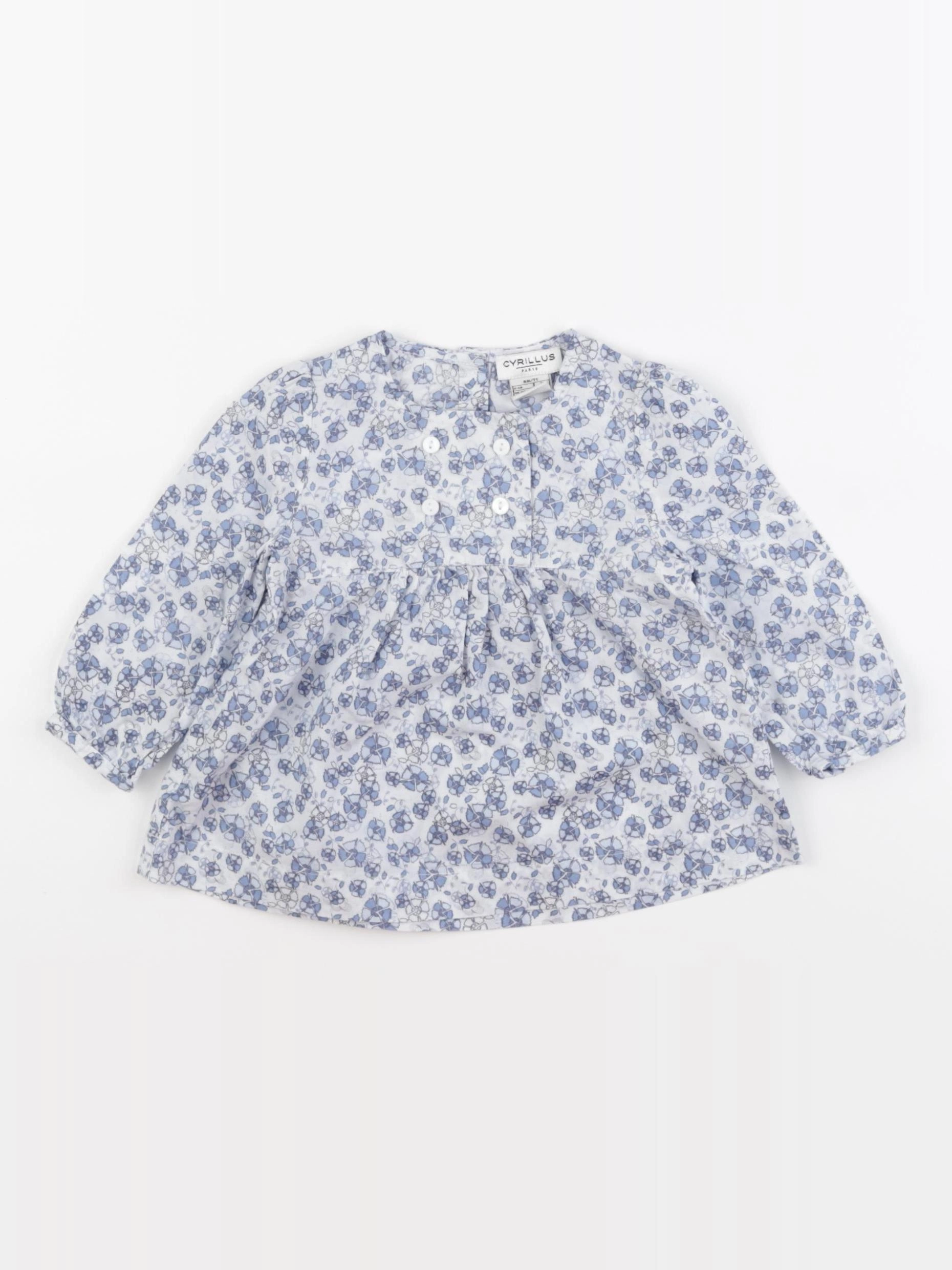 Cyrillus - blouse bleu - 9 mois