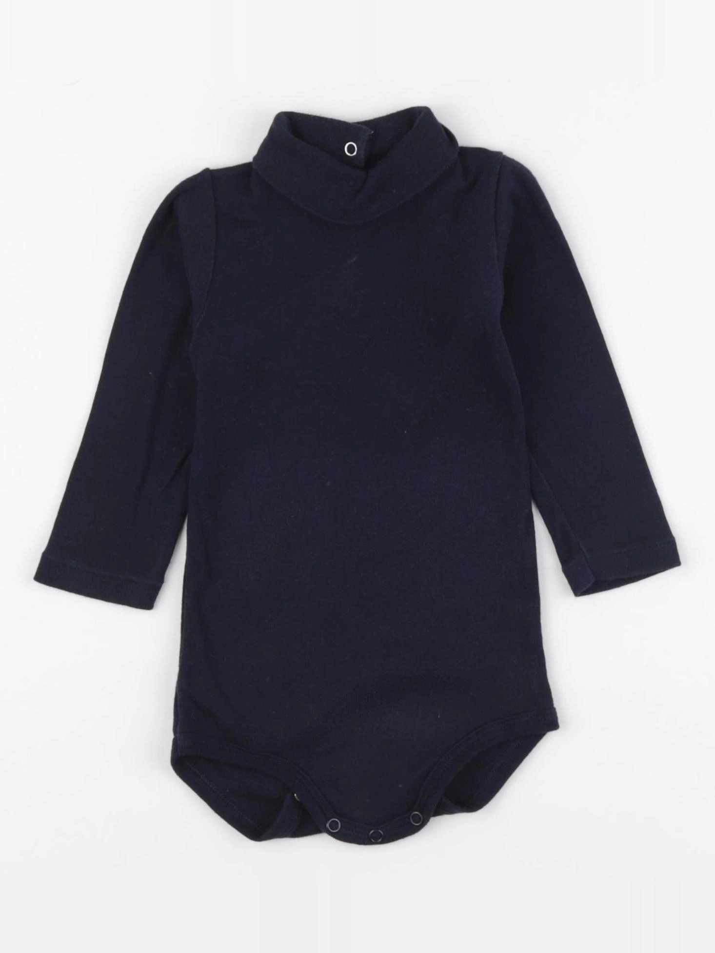 Petit Bateau - body à col bleu - 12 mois