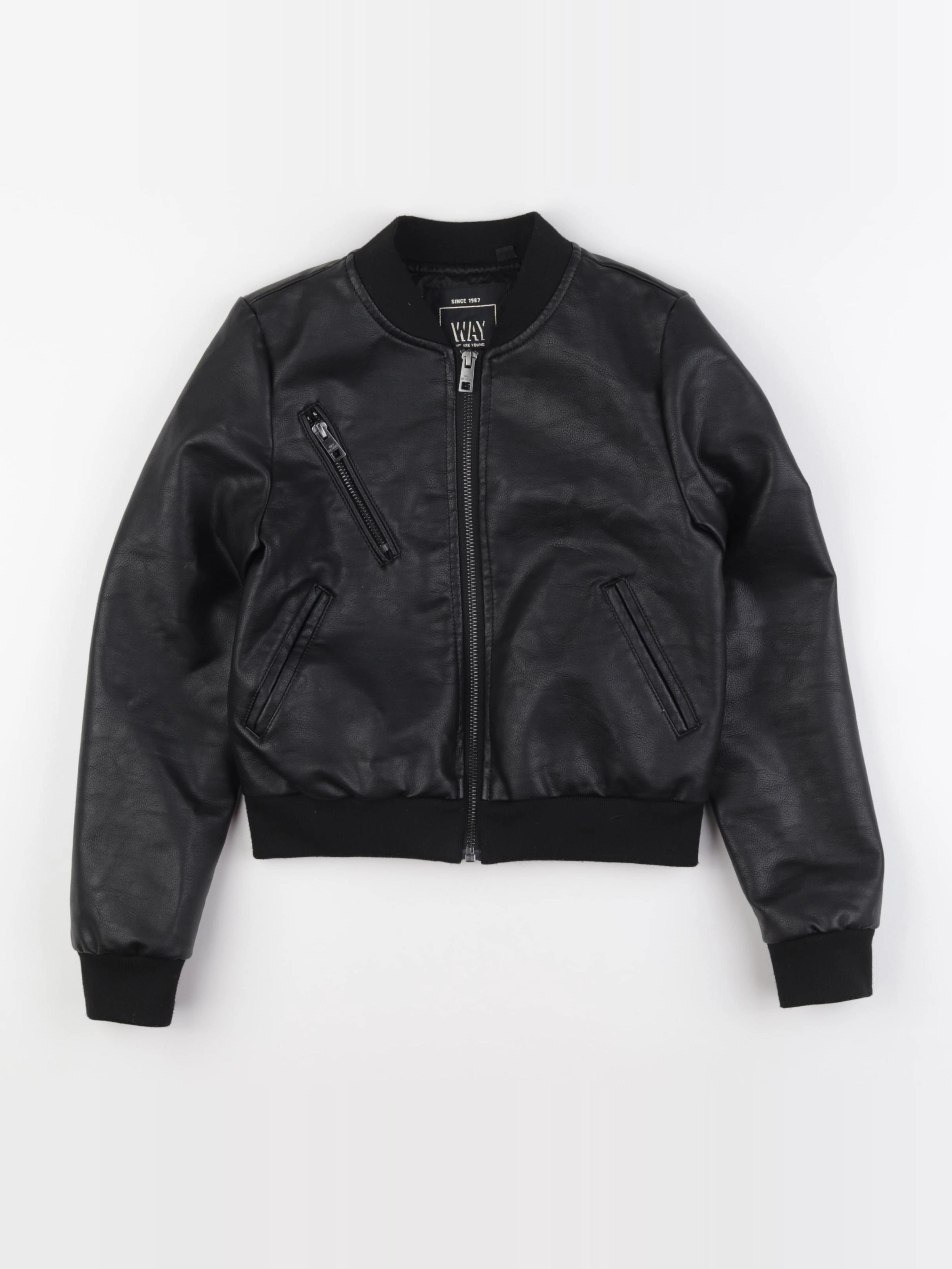 IKKS - veste simili cuir noir - 10 ans