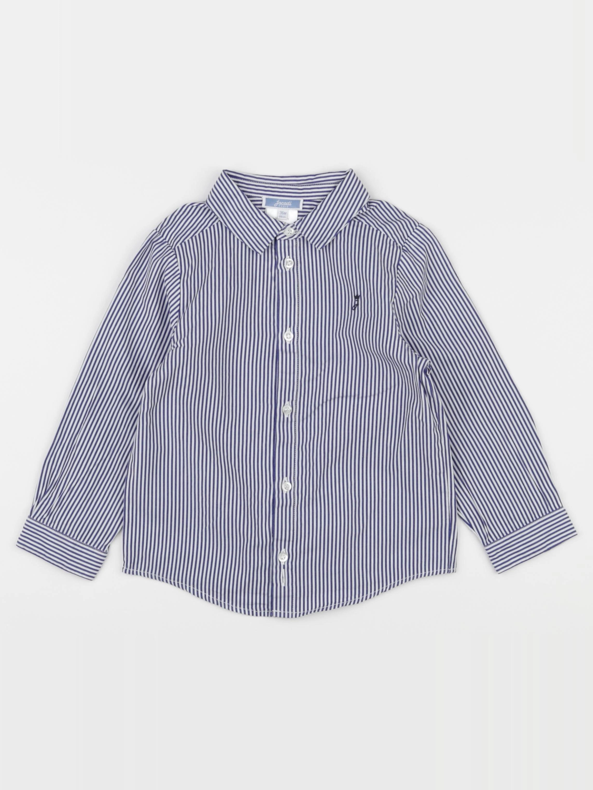 Jacadi - chemise blanc, bleu - 36 mois