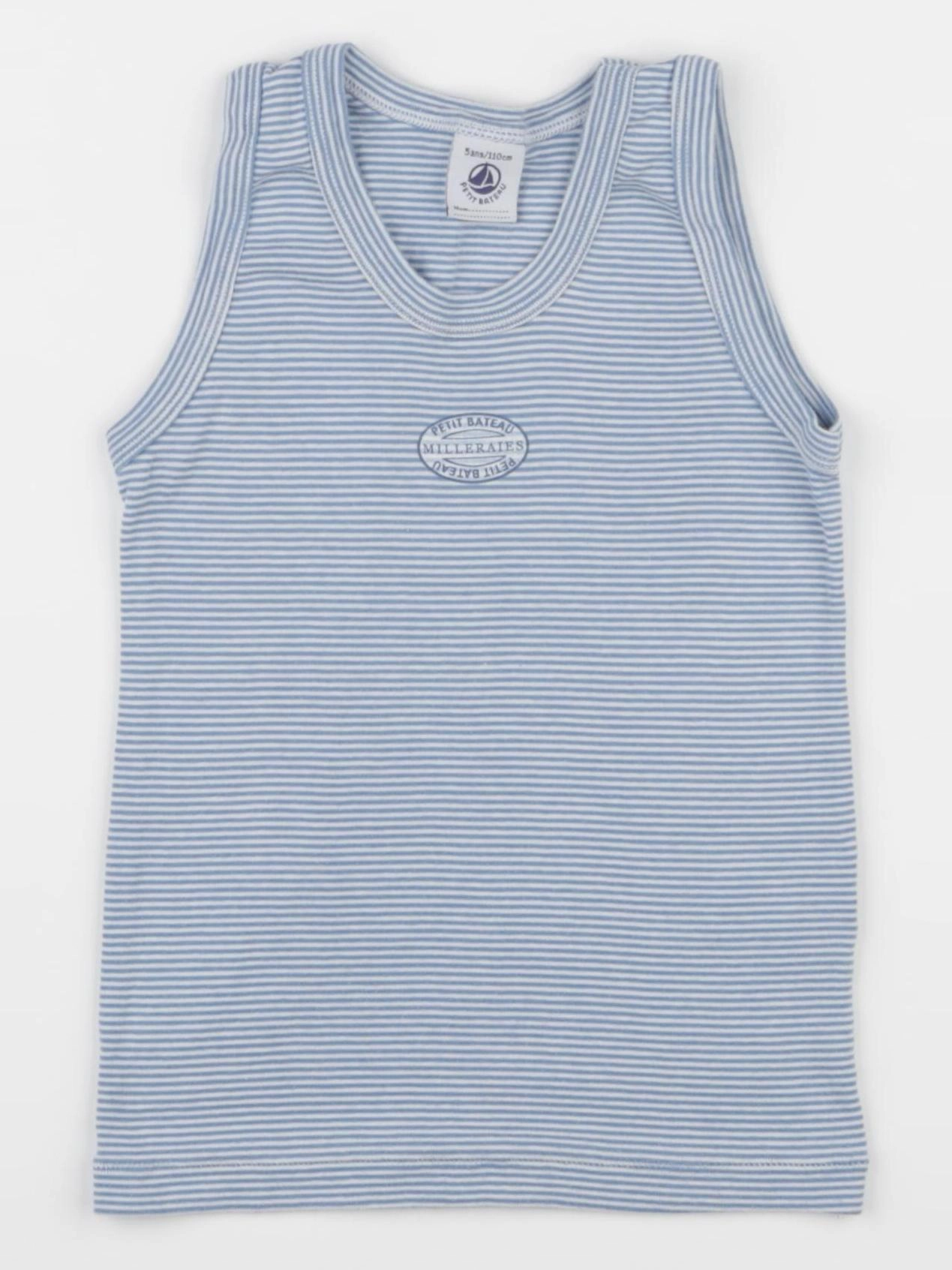 Petit Bateau - maillot de corps bleu - 5 ans