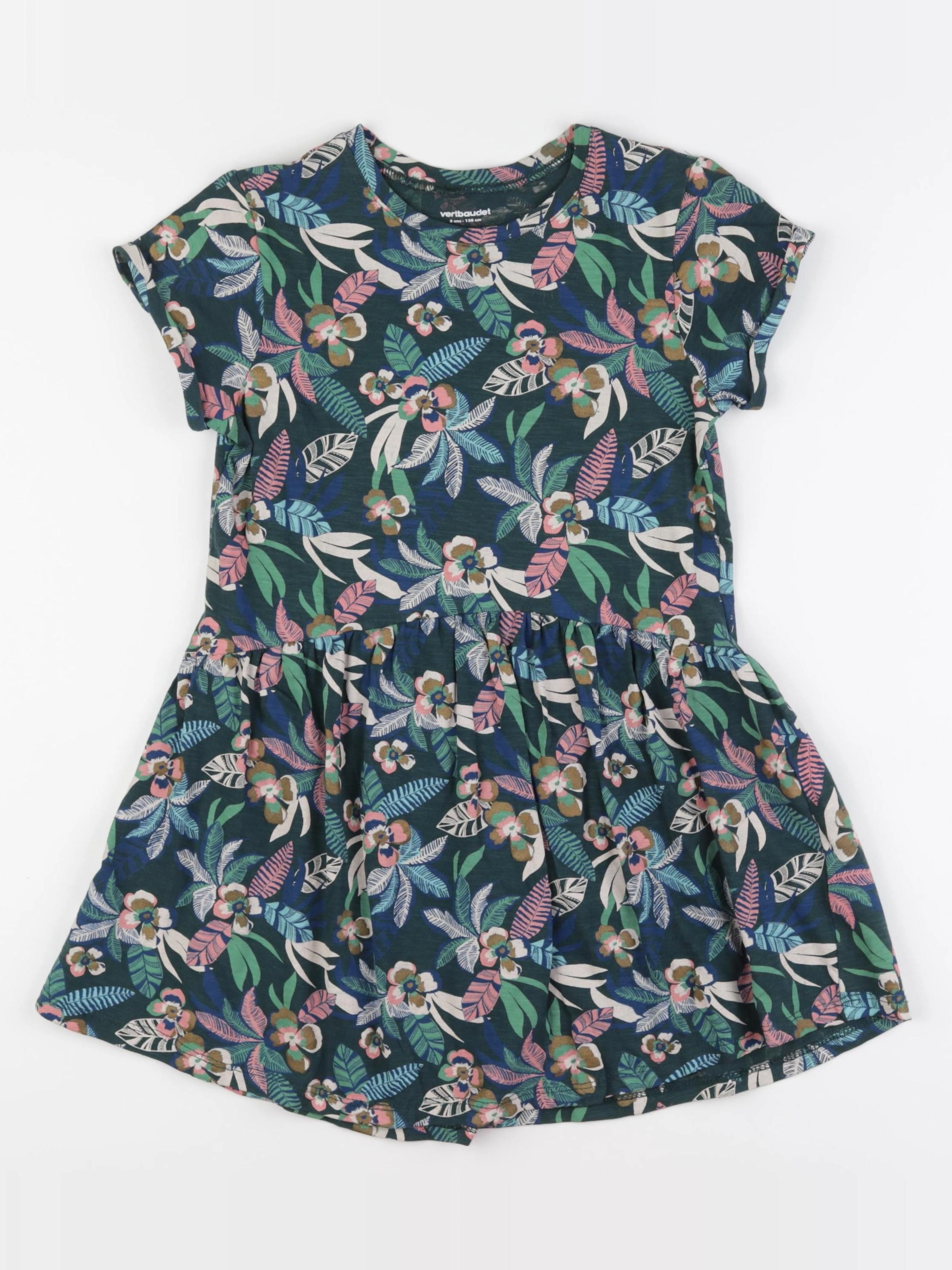 Vertbaudet - robe vert - 8 ans