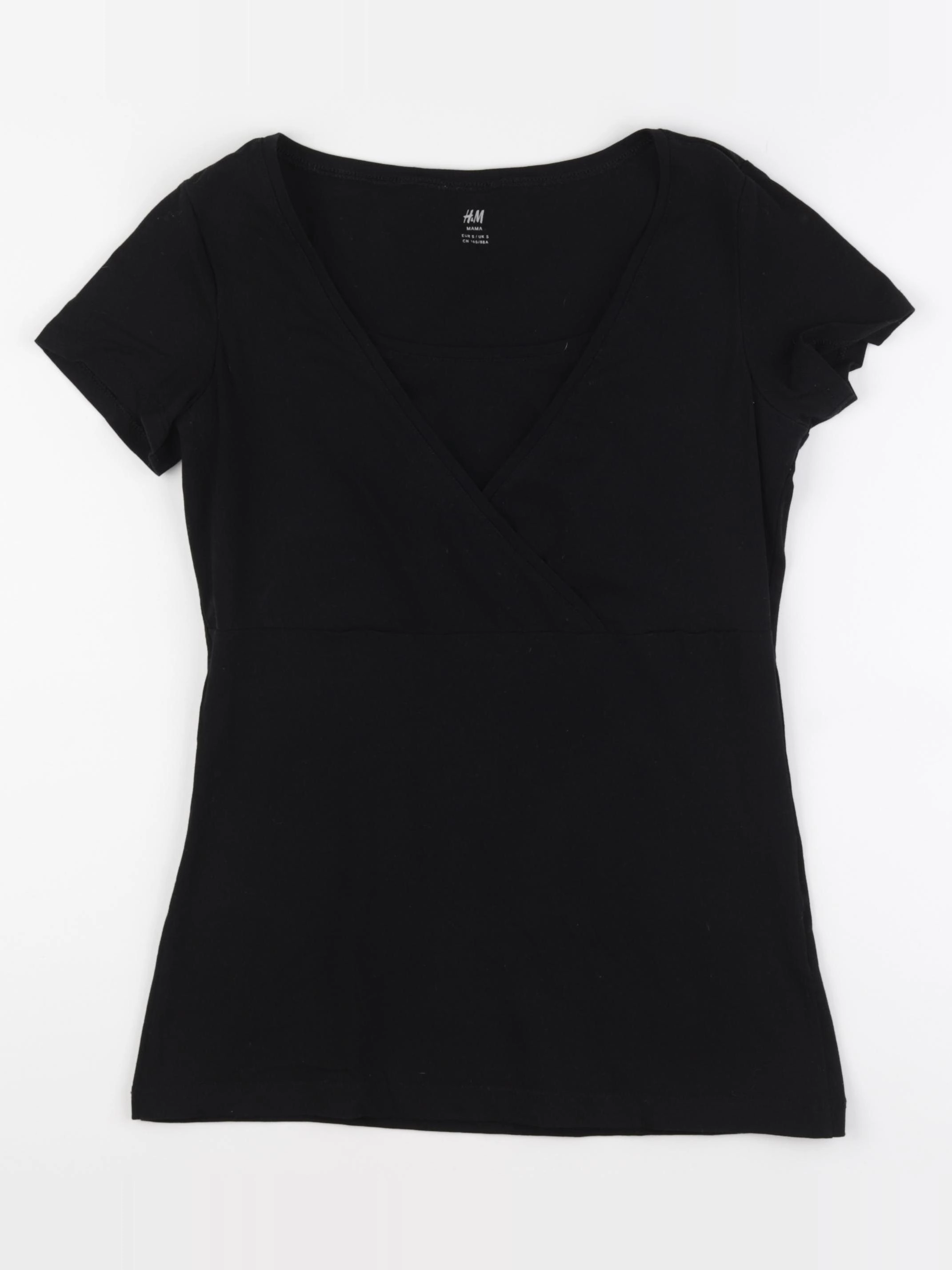 H&M - tee-shirt grossesse, allaitement noir - s