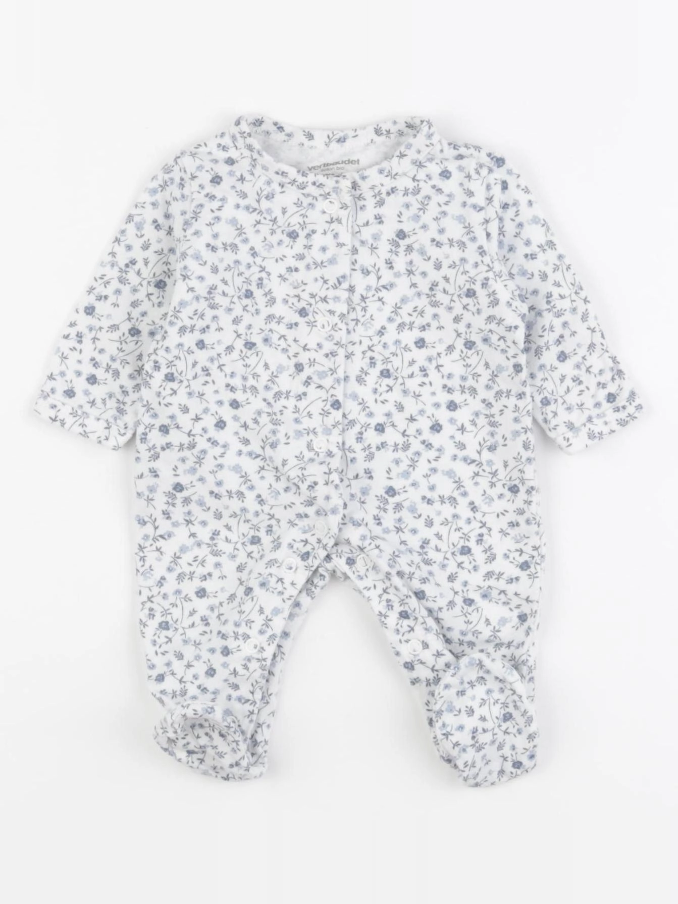 Vertbaudet - pyjama coton bleu - 0 mois