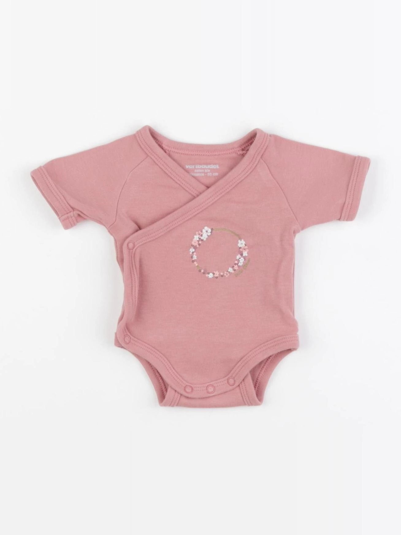 Vertbaudet - body rose - 0 mois