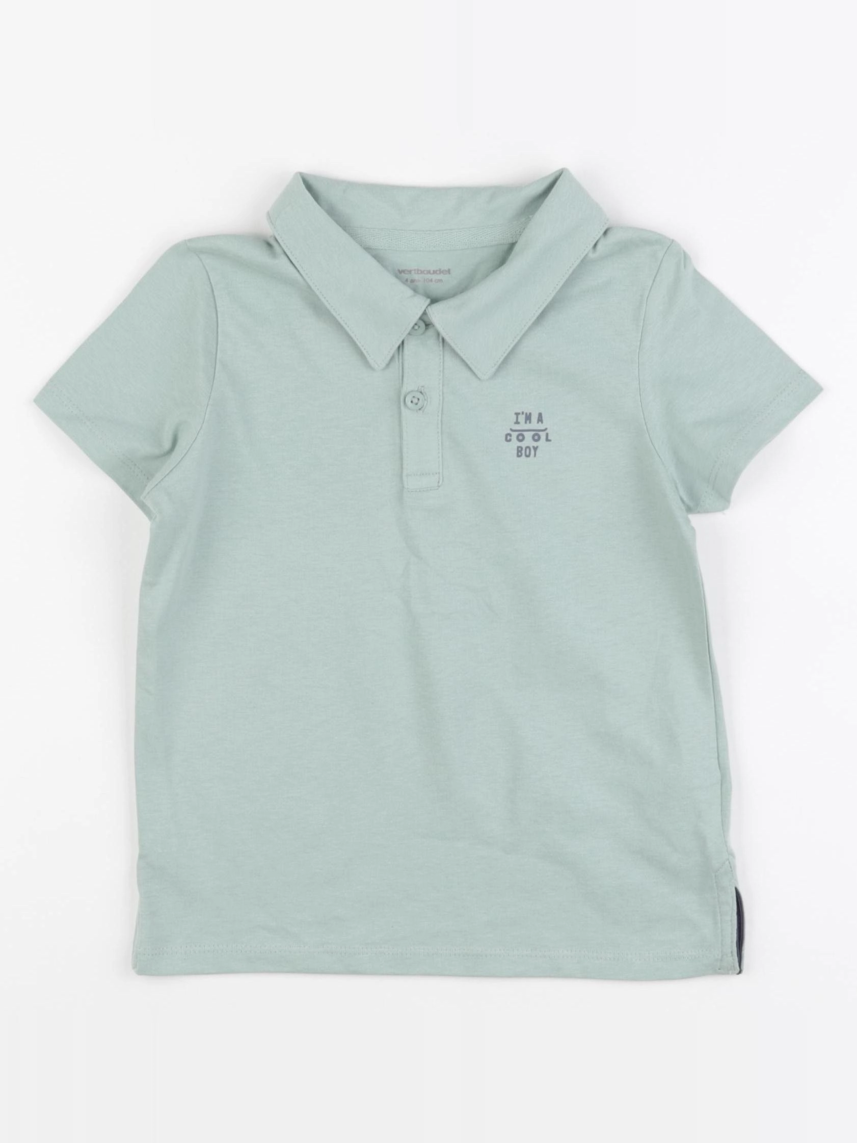 Vertbaudet - polo vert - 4 ans