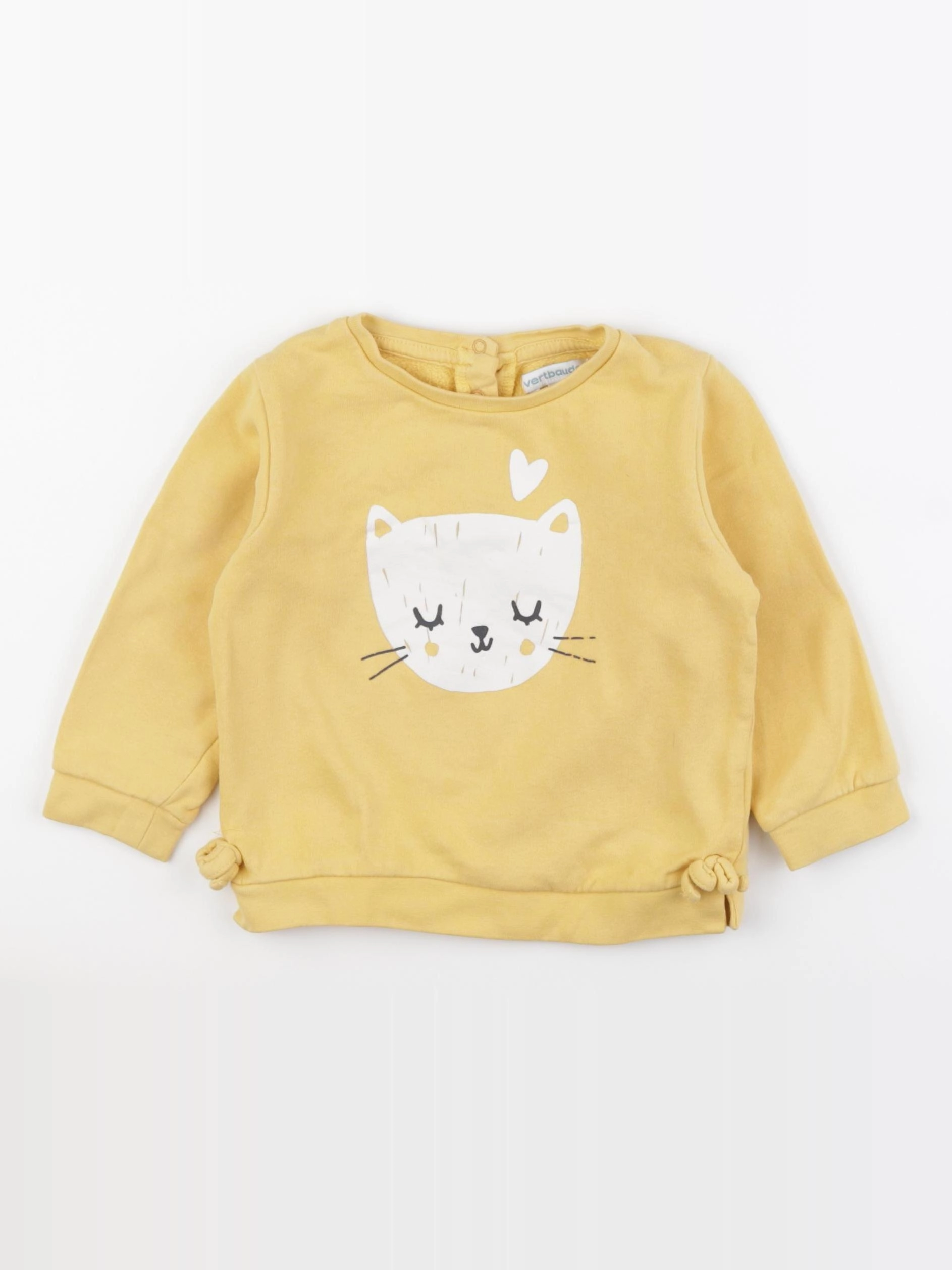 Vertbaudet - sweat jaune - 2 ans