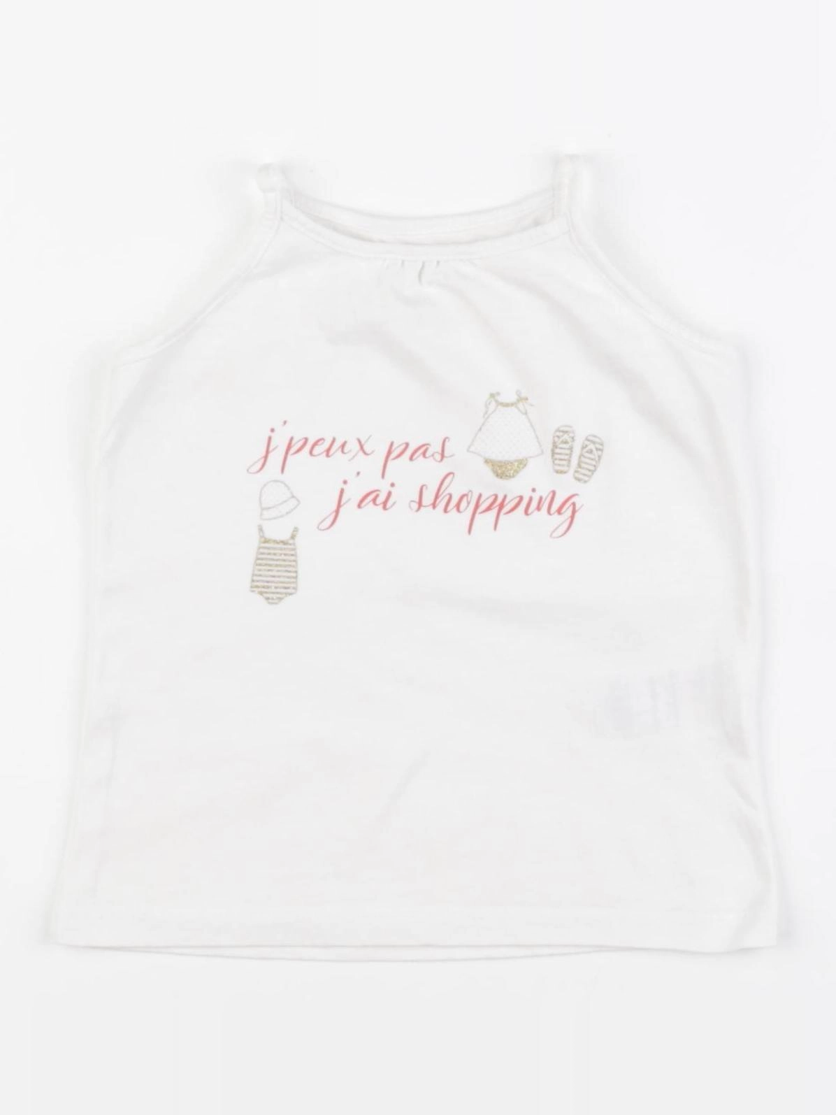 Vertbaudet - débardeur blanc, or - 18 mois