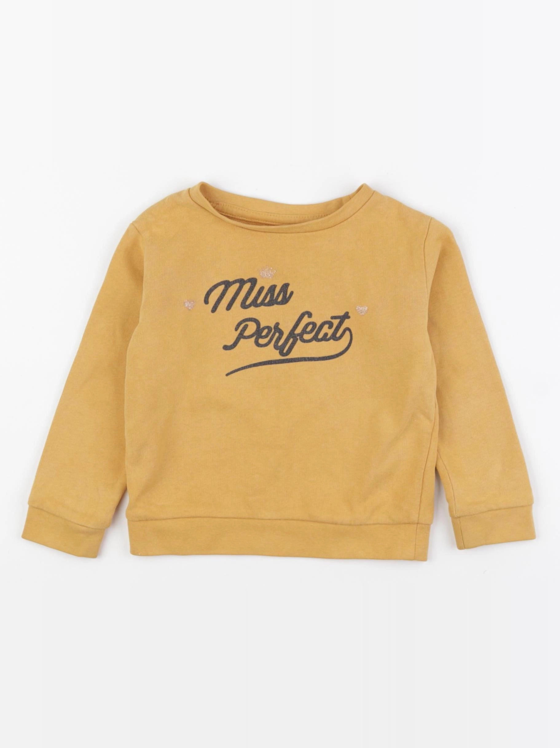 Vertbaudet - sweat jaune, or - 2 ans