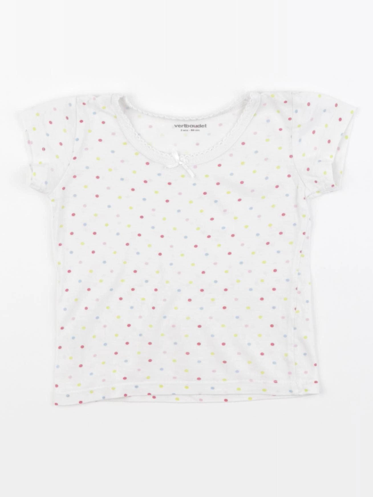 Vertbaudet - maillot de corps blanc, multicolore - 2 ans