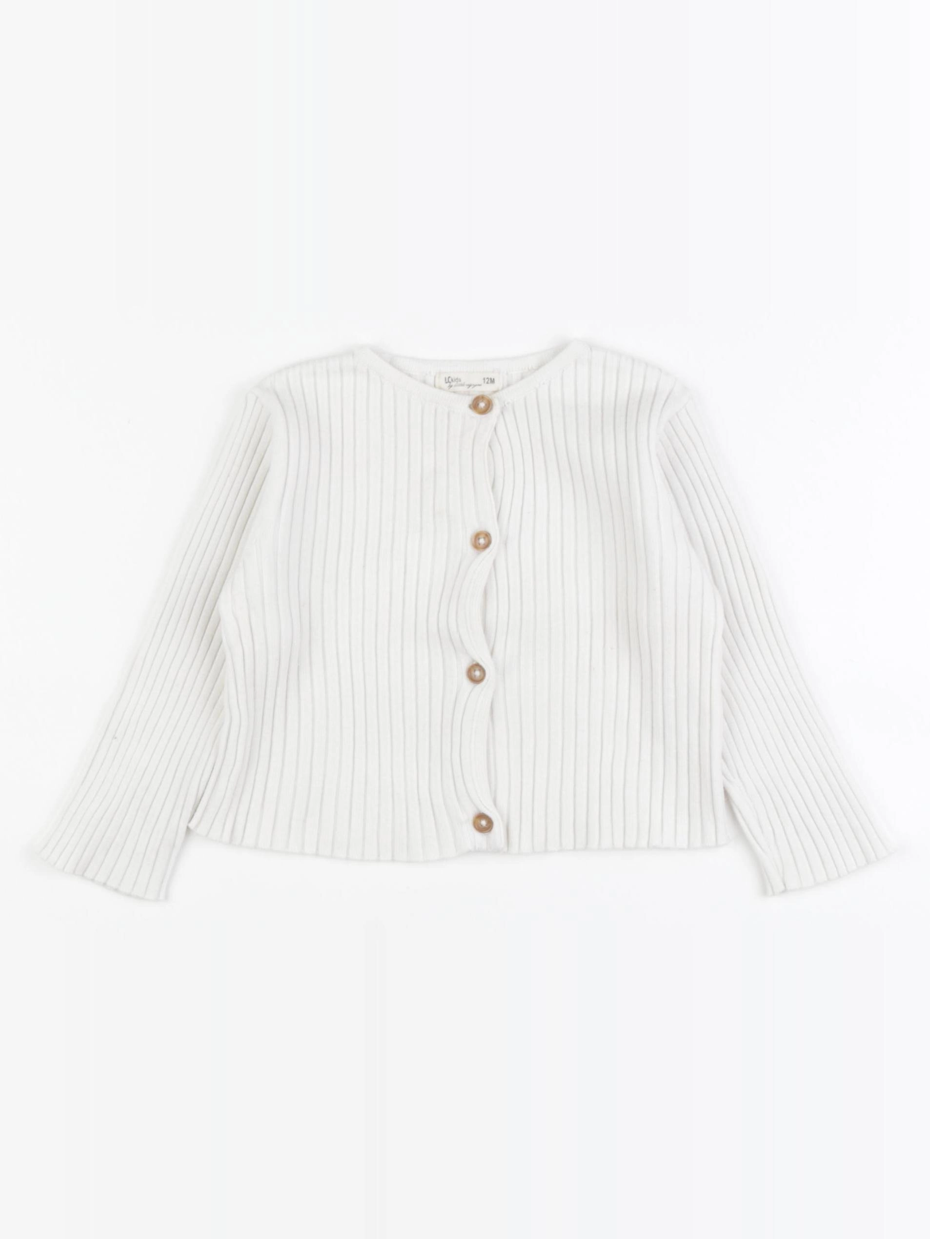 Little Cigogne - gilet blanc - 12 mois