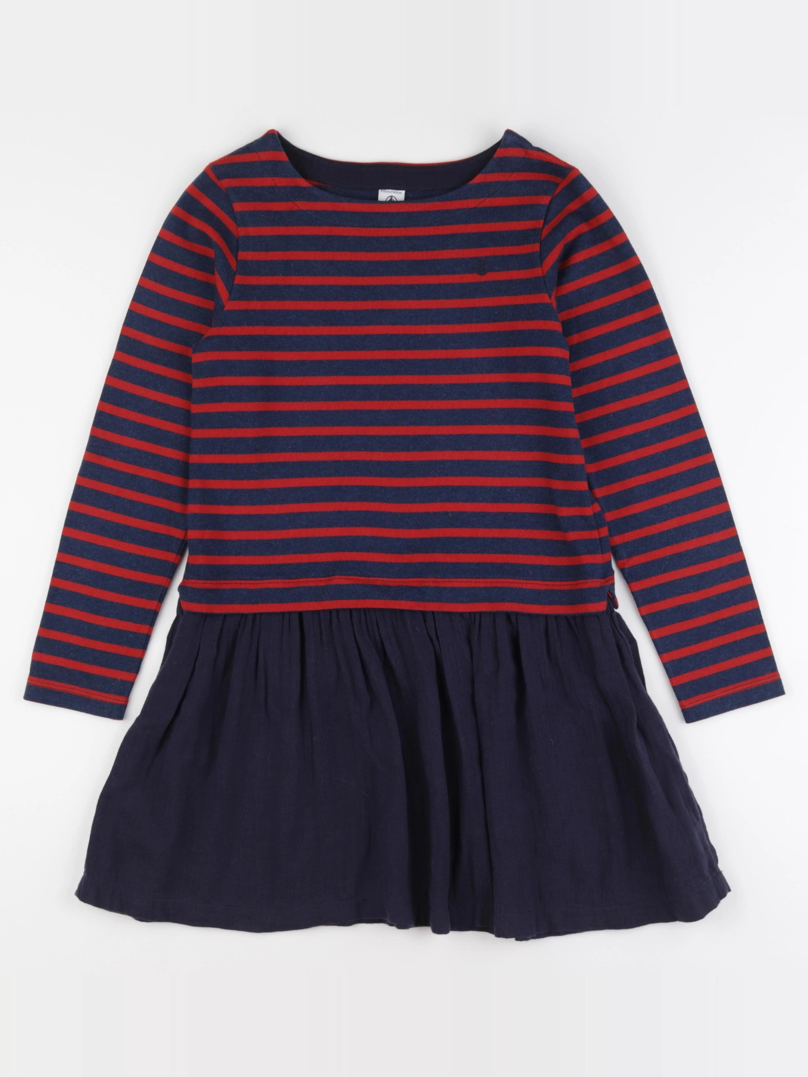 Petit Bateau - robe bleu, rouge - 10 ans