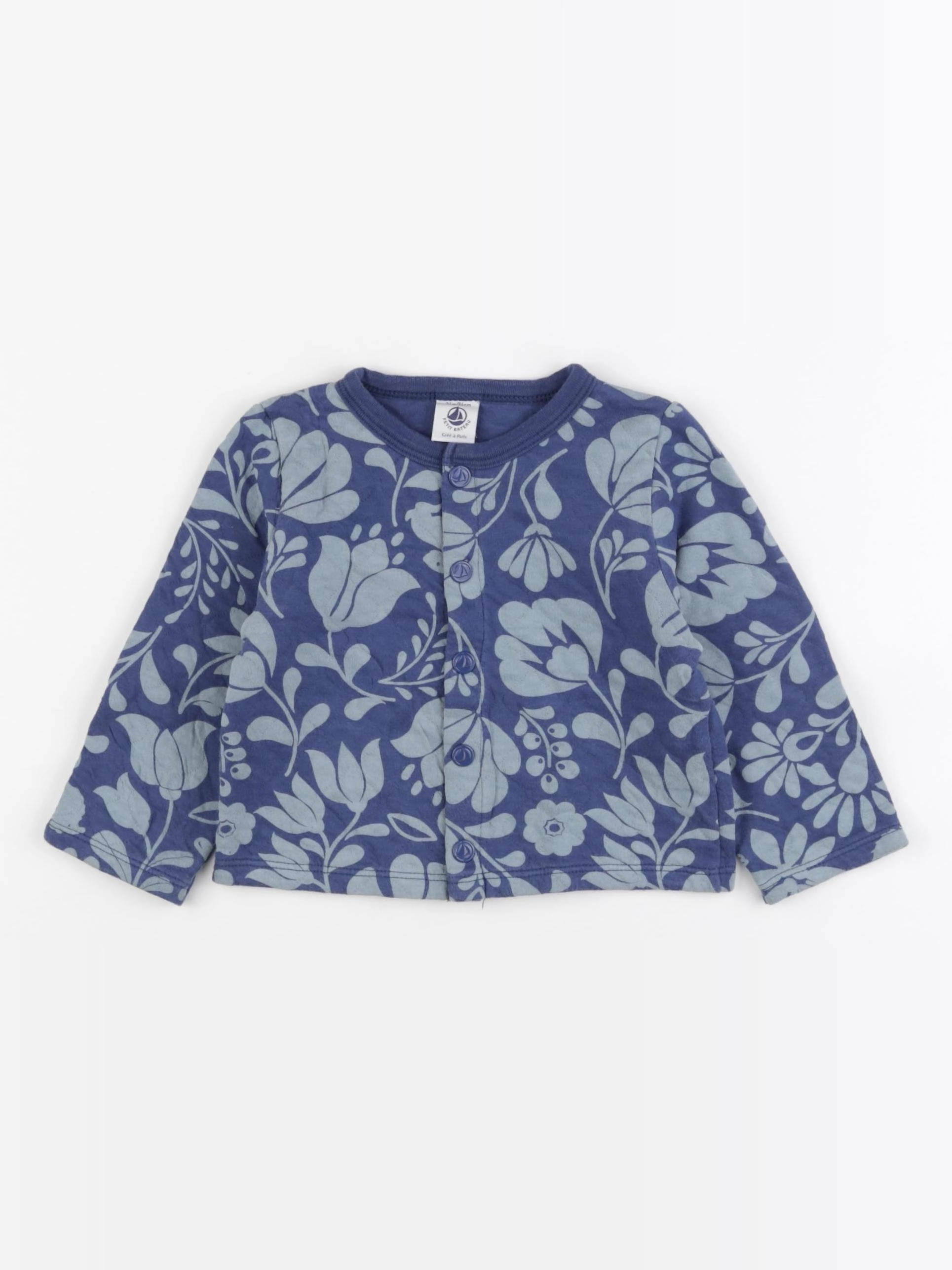 Petit Bateau - gilet bleu - 24 mois