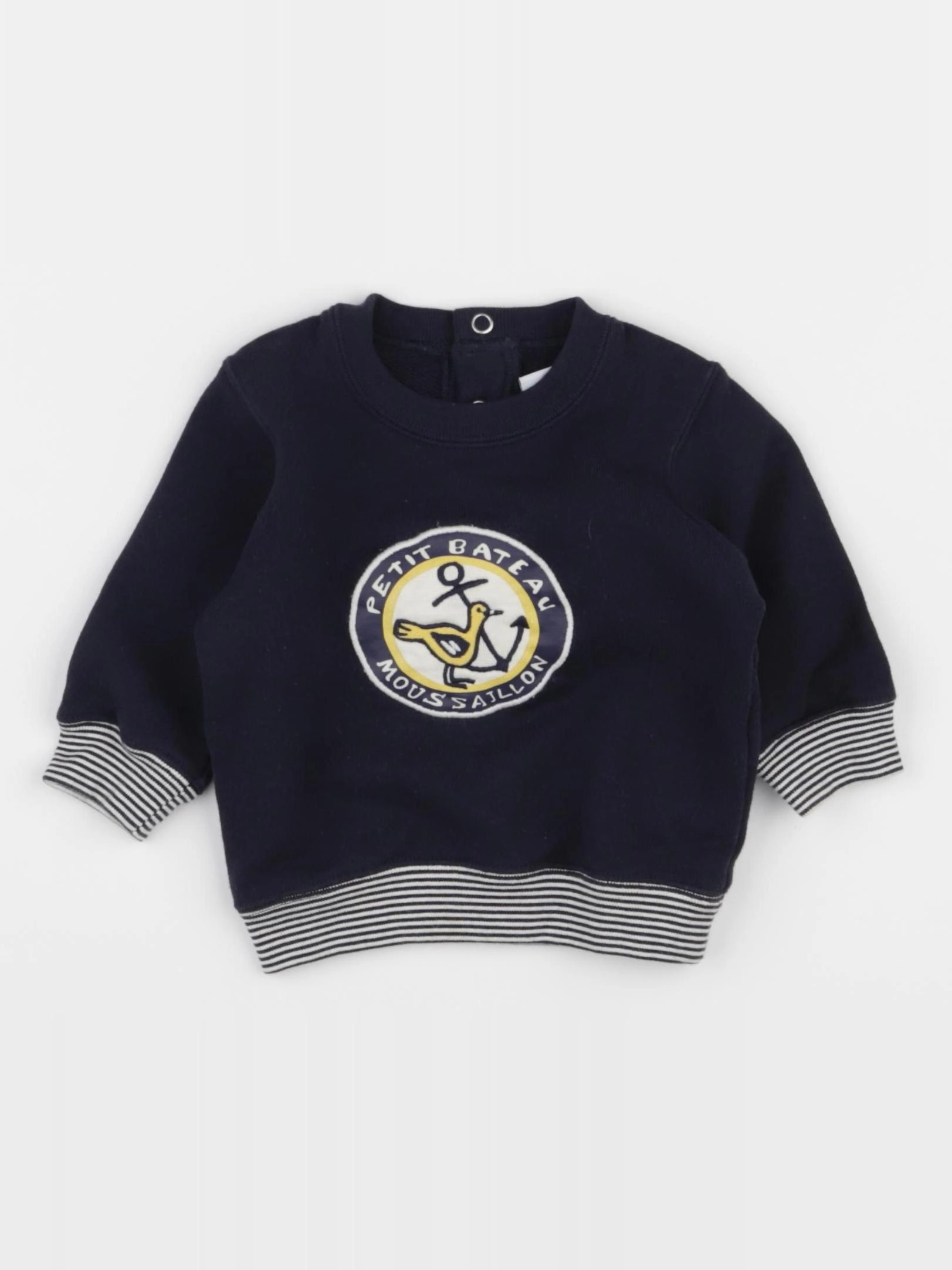 Petit Bateau - sweat bleu - 3 mois
