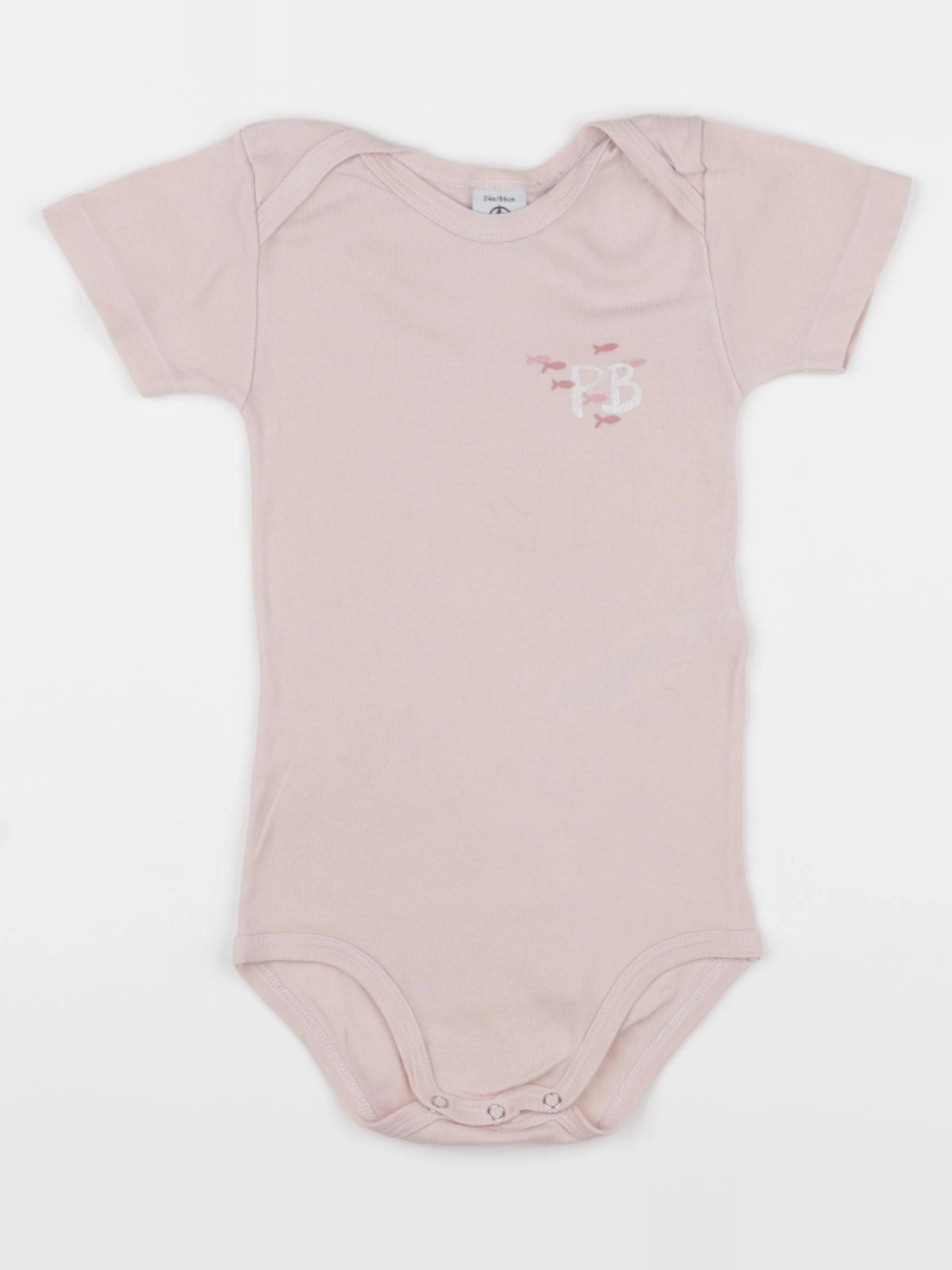 Petit Bateau - body rose - 24 mois