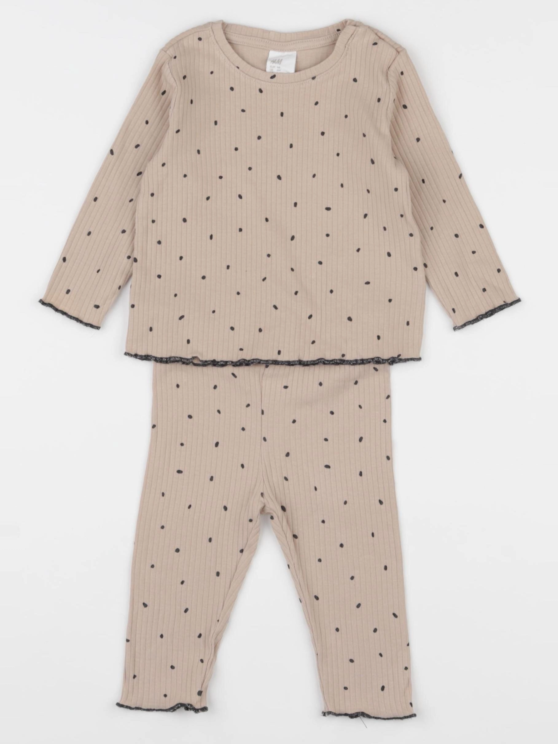 H&M - ensemble beige - 3/6 mois