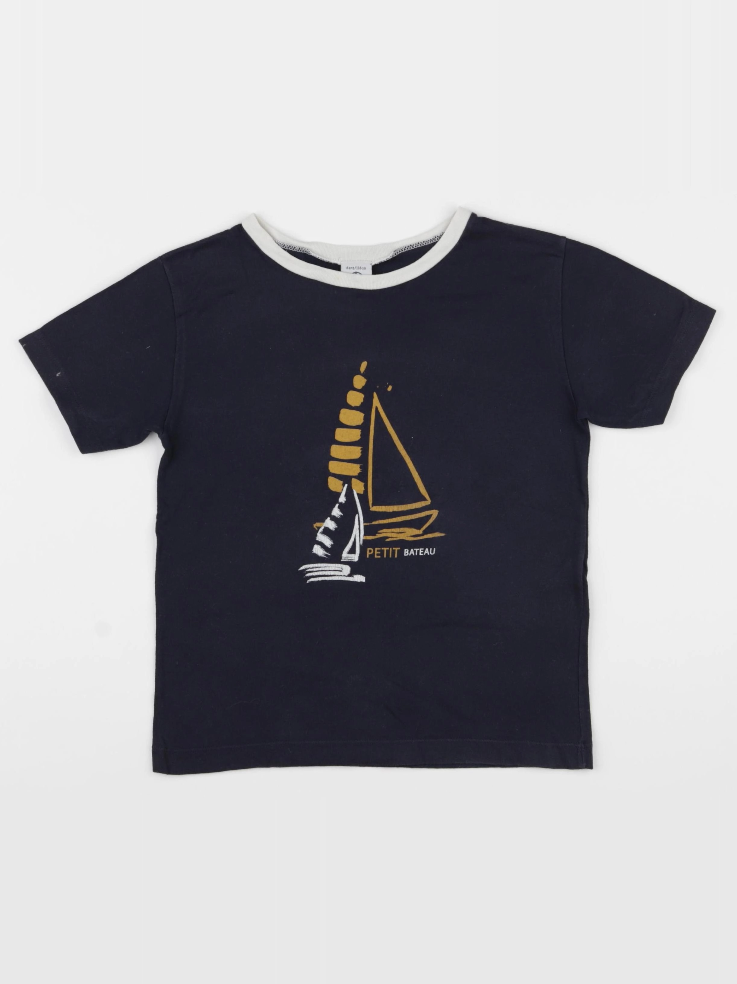 Petit Bateau - tee-shirt bleu - 6 ans