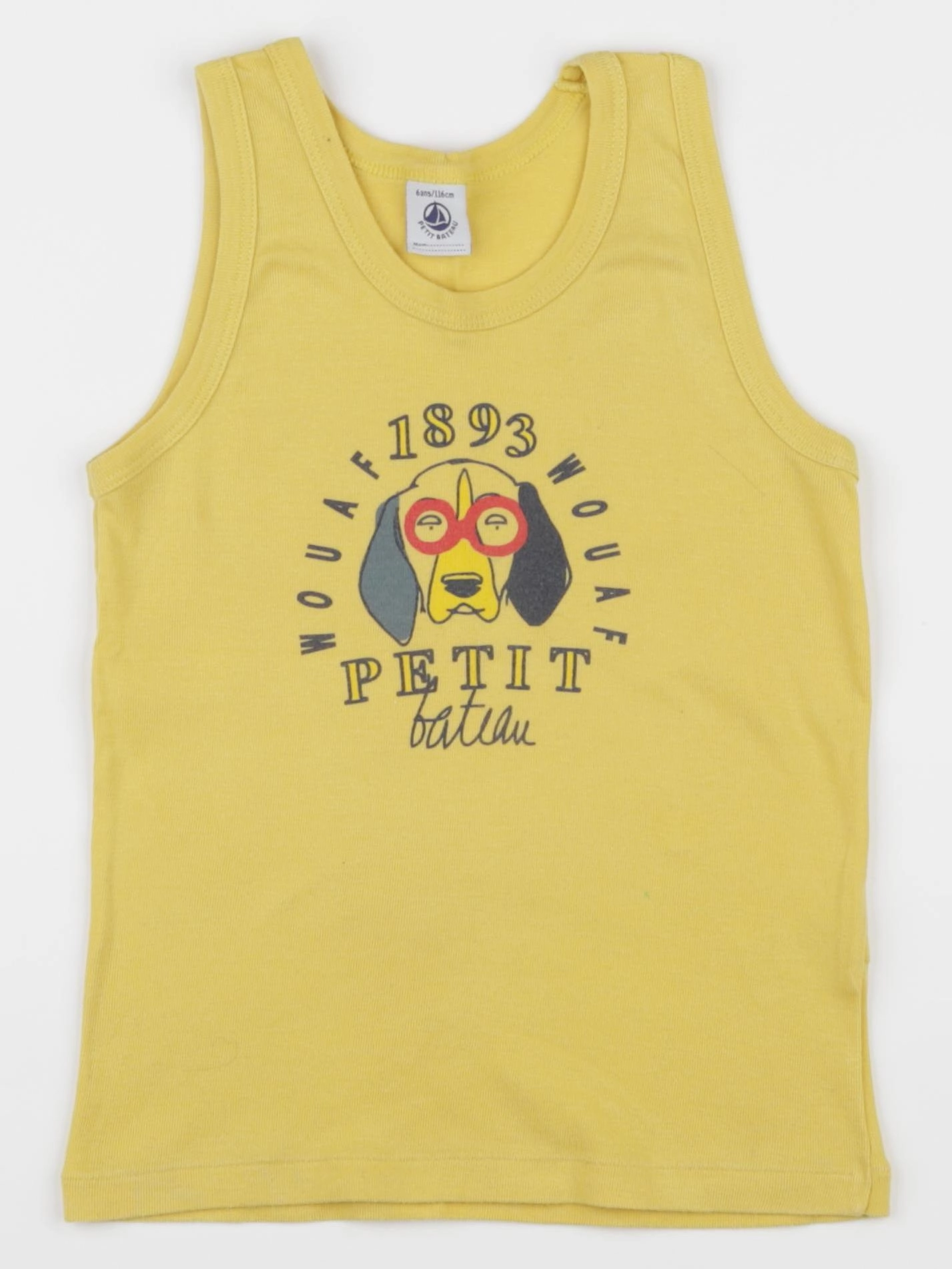 Petit Bateau - maillot de corps jaune - 6 ans