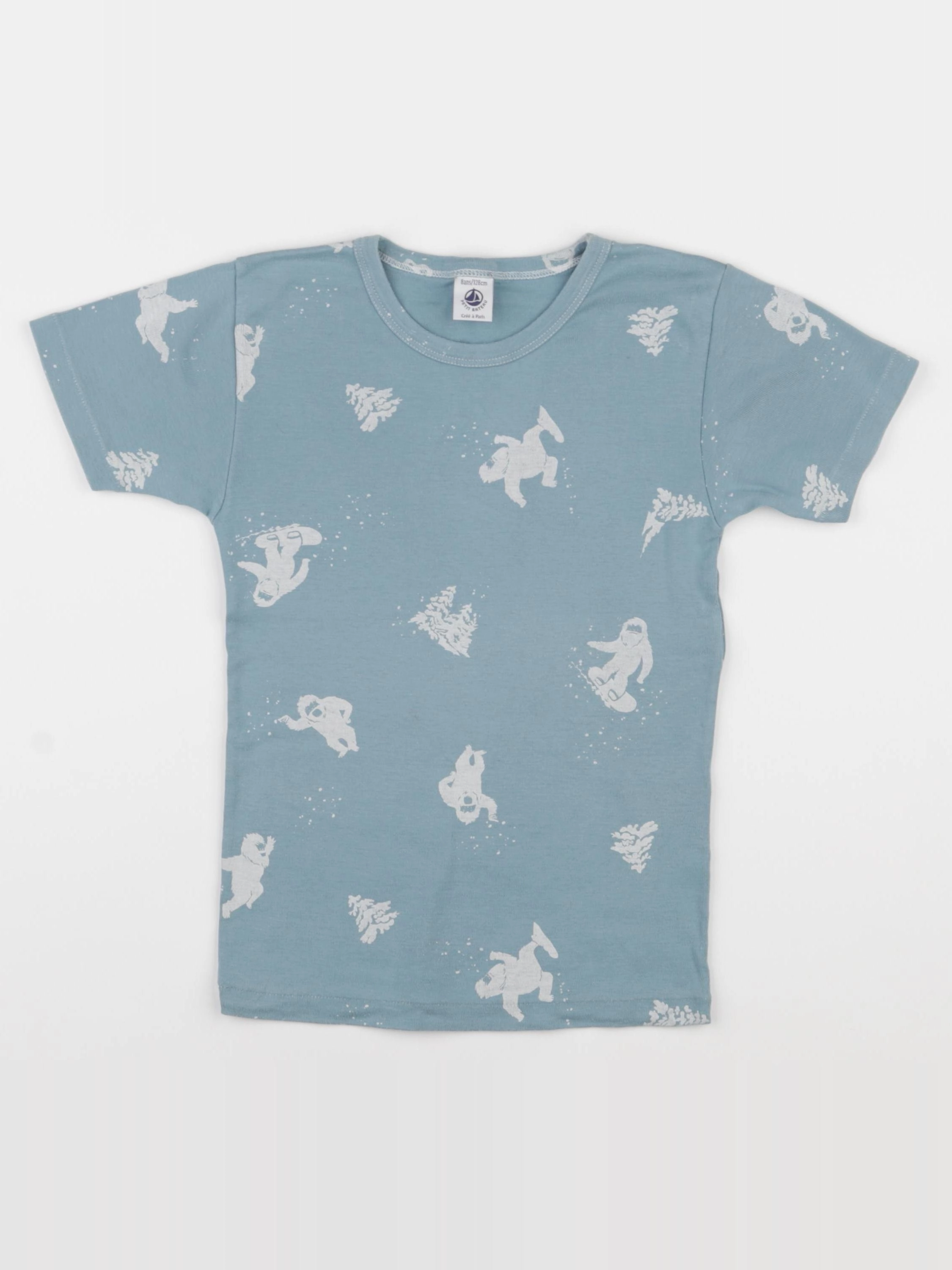 Petit Bateau - maillot de corps bleu - 8 ans
