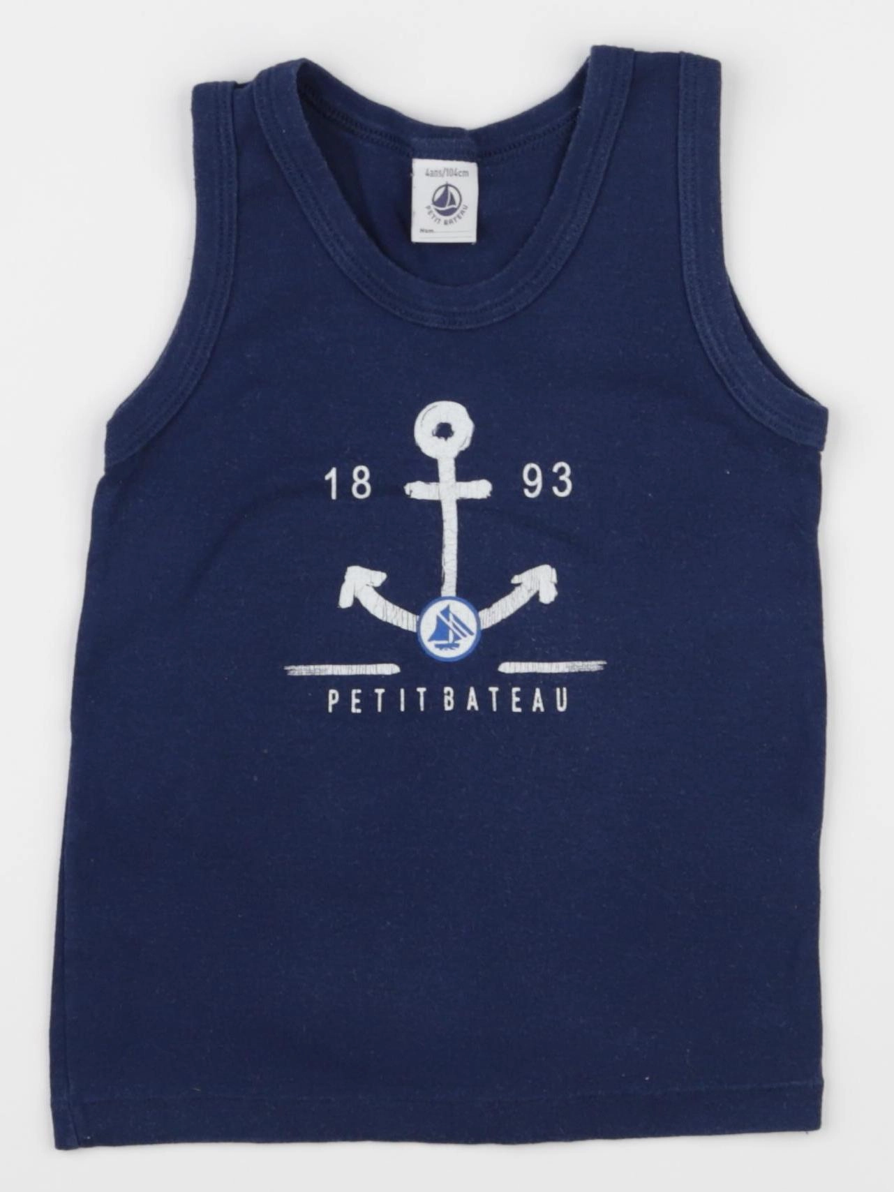 Petit Bateau - débardeur bleu - 4 ans