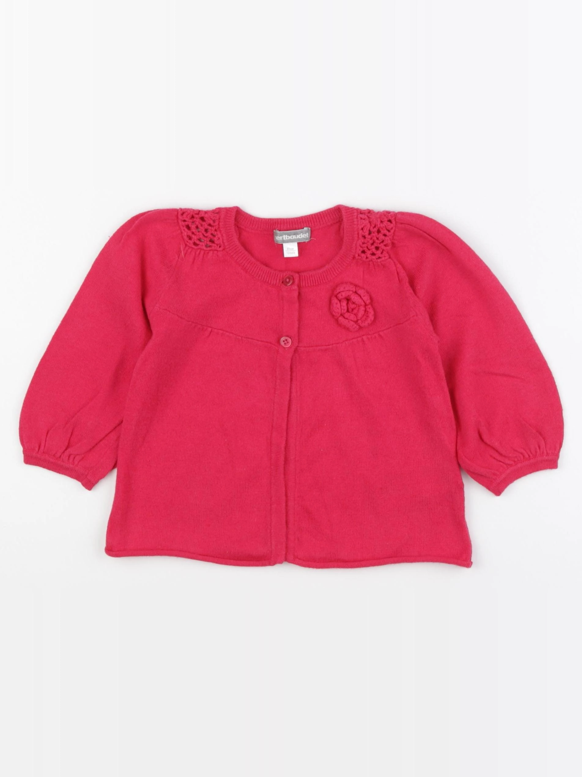 Vertbaudet - gilet rose - 18 mois