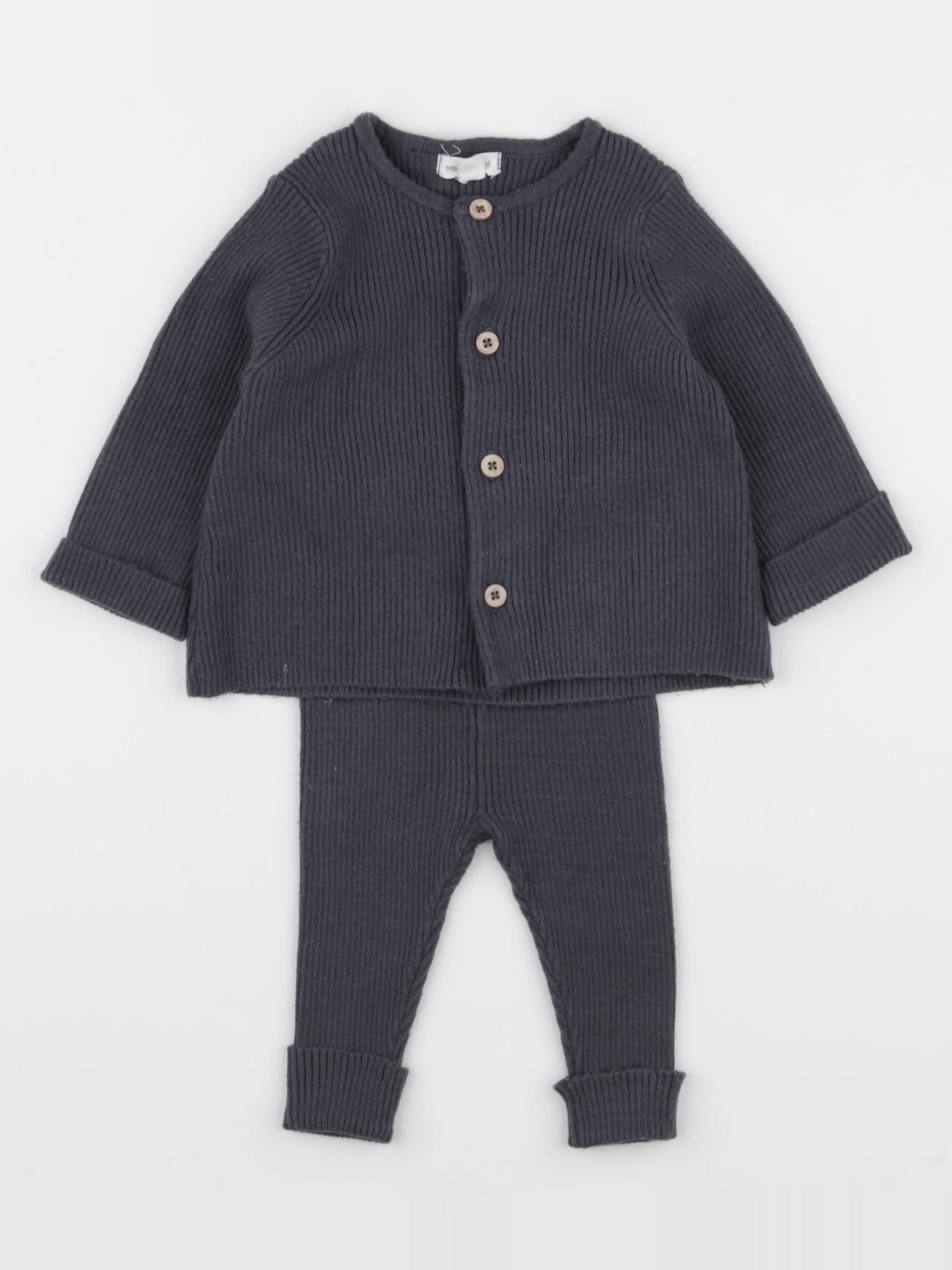Vertbaudet - ensemble gris - 3 mois