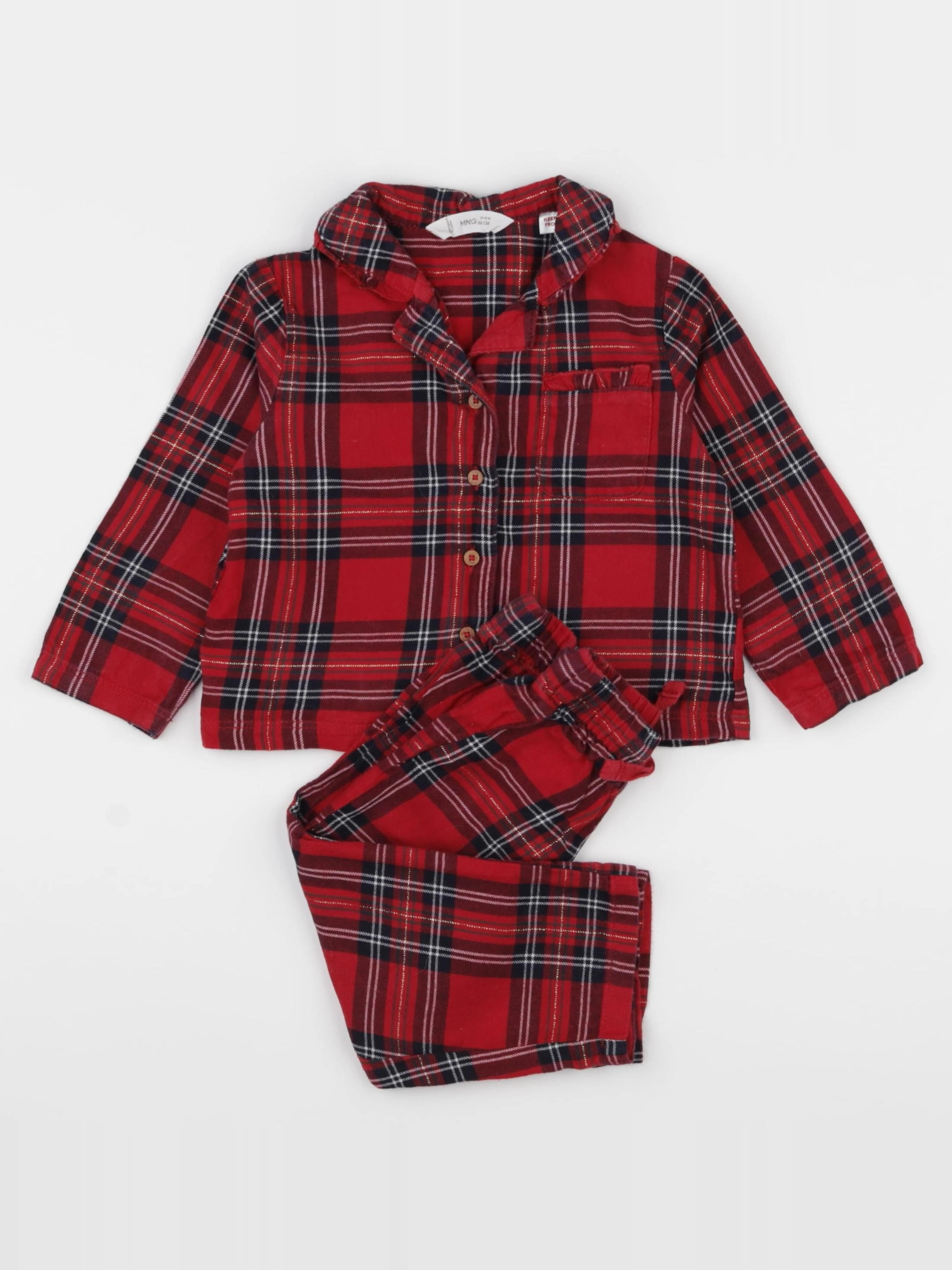 Mango - pyjama coton rouge - 12/18 mois