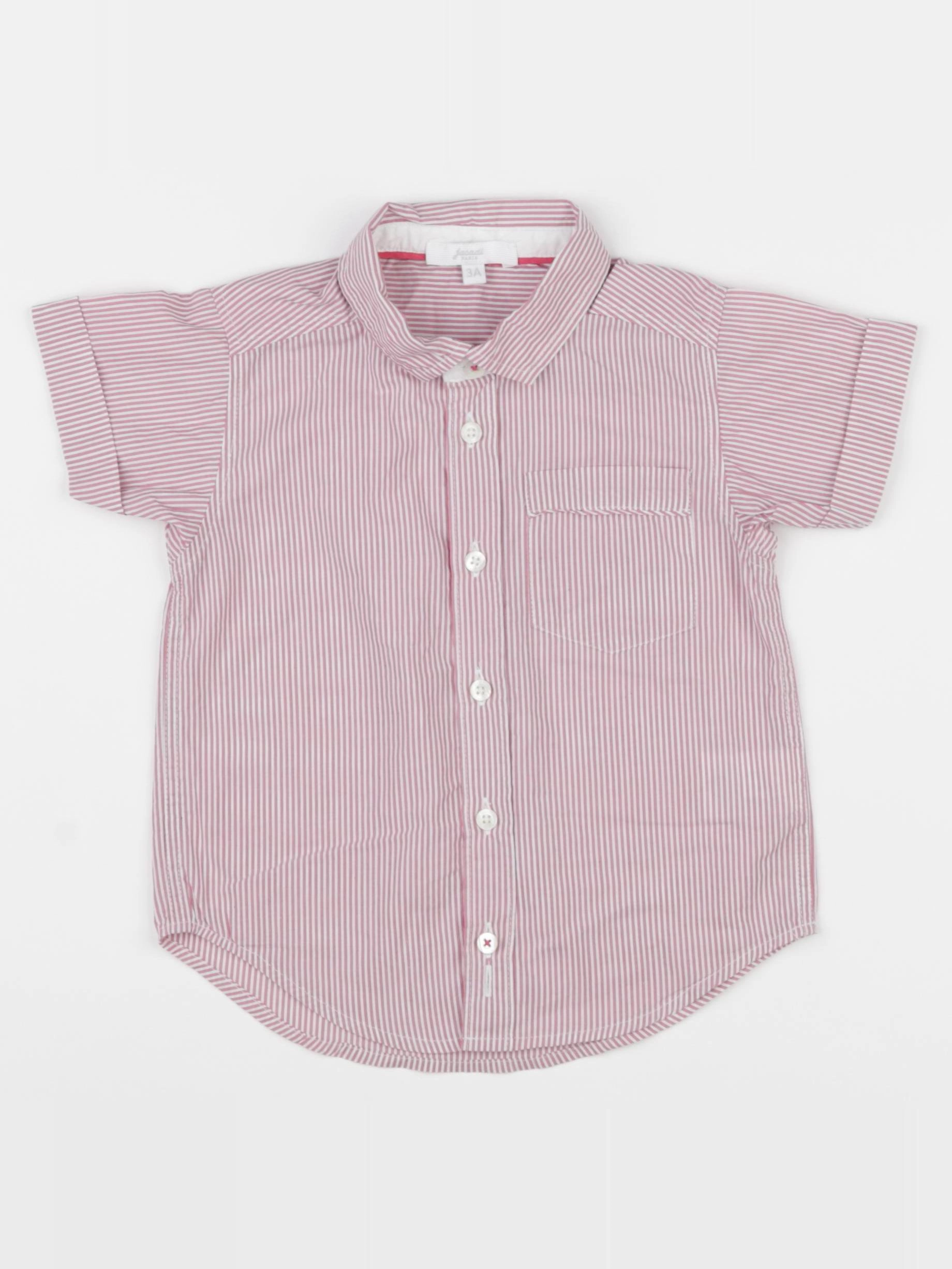 Jacadi - chemise rouge, blanc - 3 ans