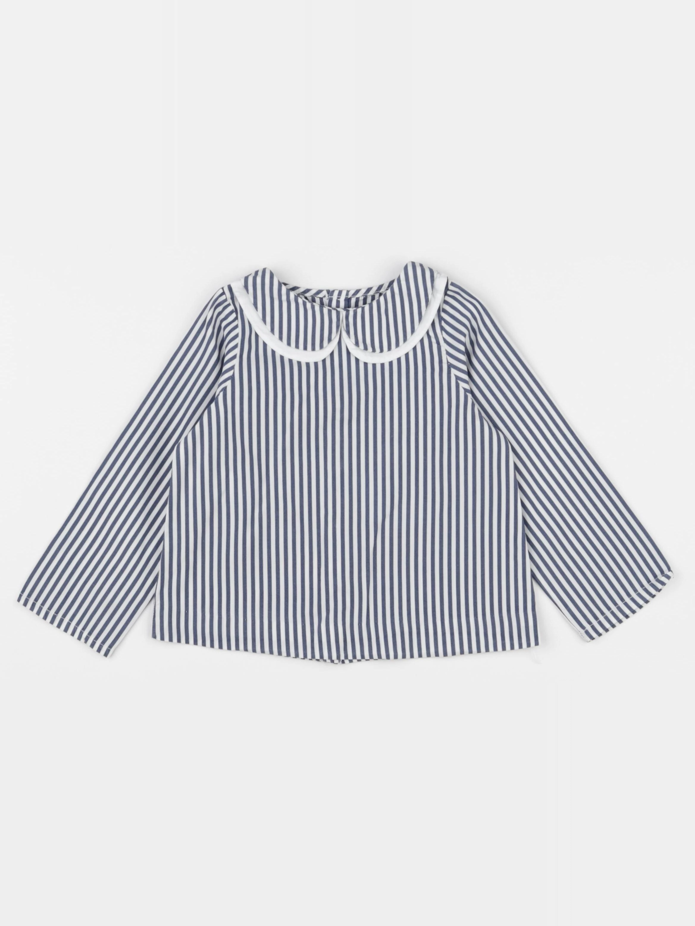Jacadi - blouse bleu, blanc - 24 mois