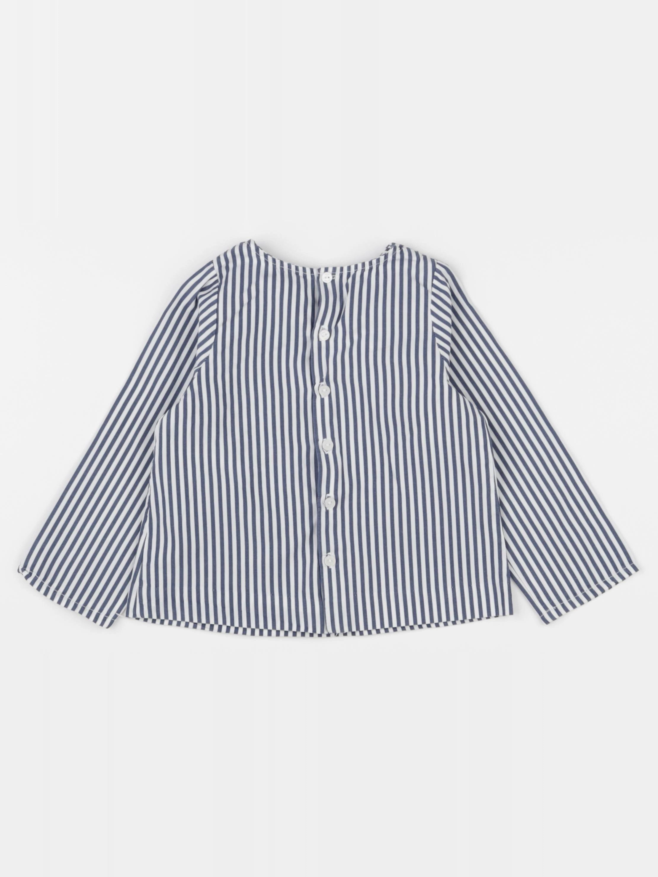 Jacadi - blouse bleu, blanc - 24 mois
