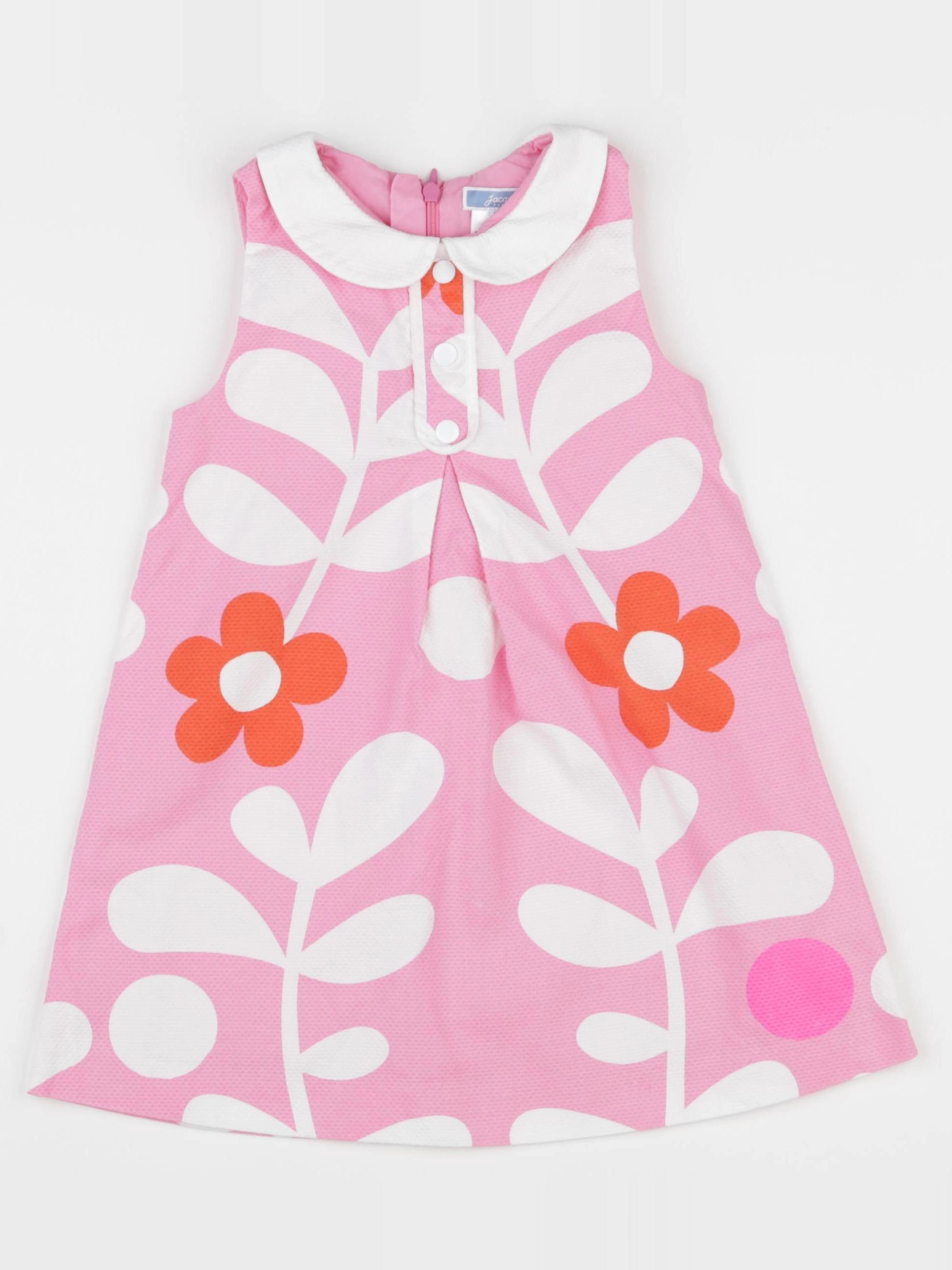 Jacadi - robe blanc, rose - 3 ans