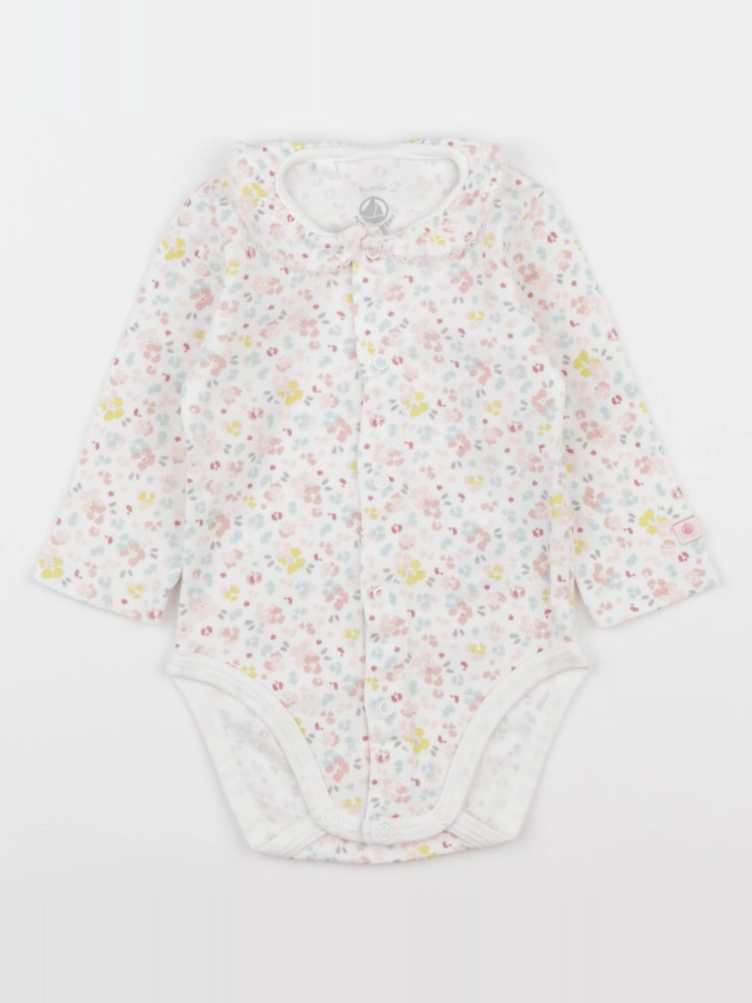 Petit Bateau - body à col multicolore - 6 mois