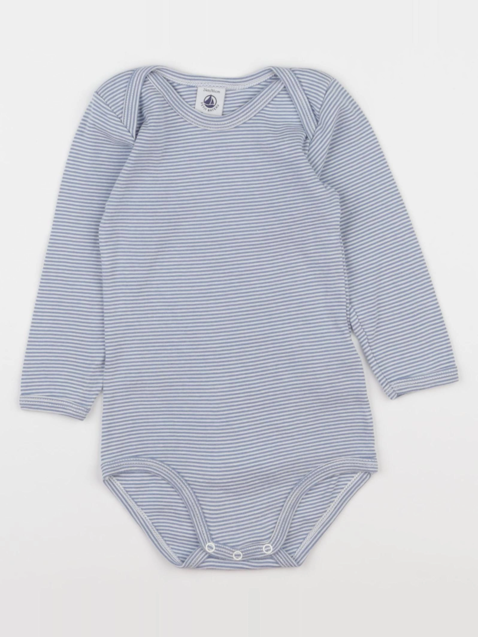 Petit Bateau - body bleu - 24 mois
