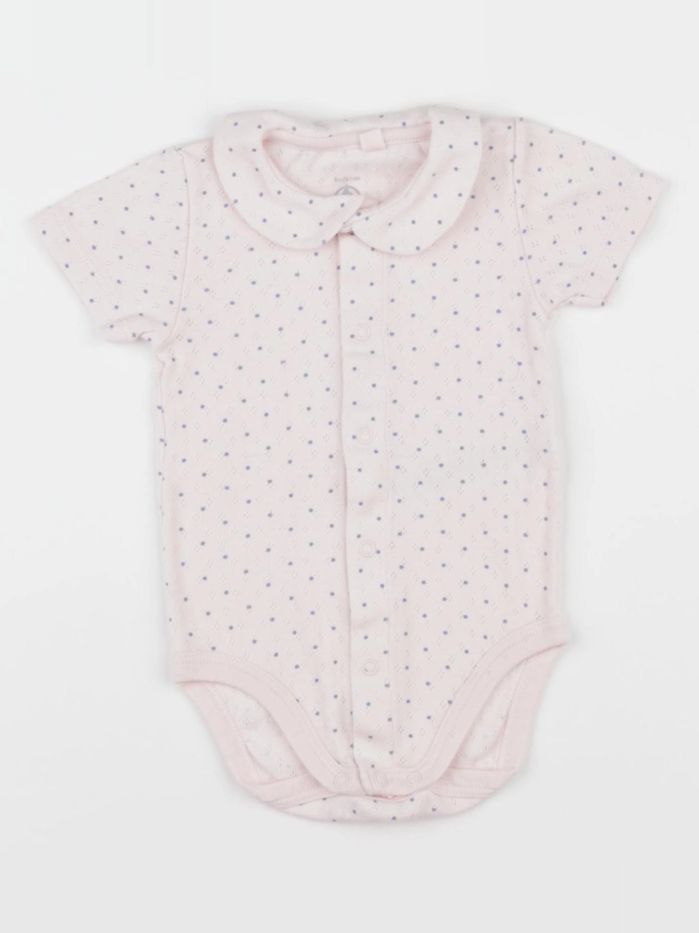 Petit Bateau - body à col rose - 6 mois