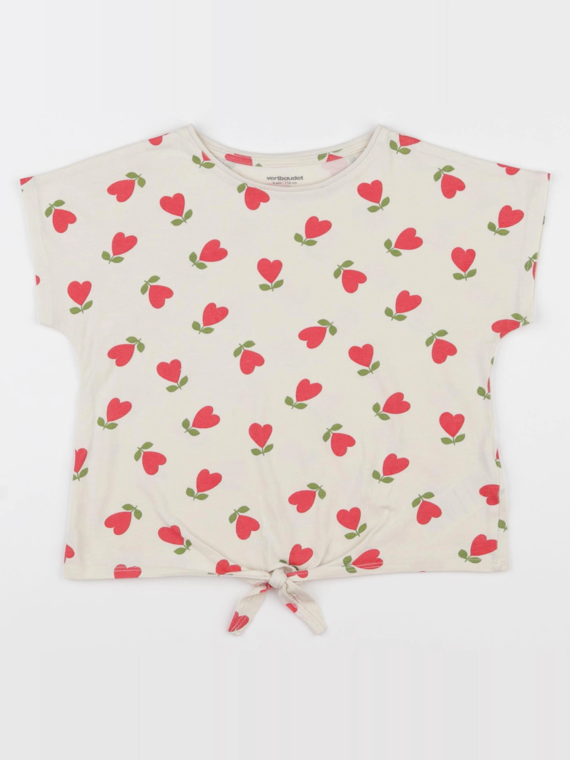 Vertbaudet - tee-shirt rouge - 6 ans