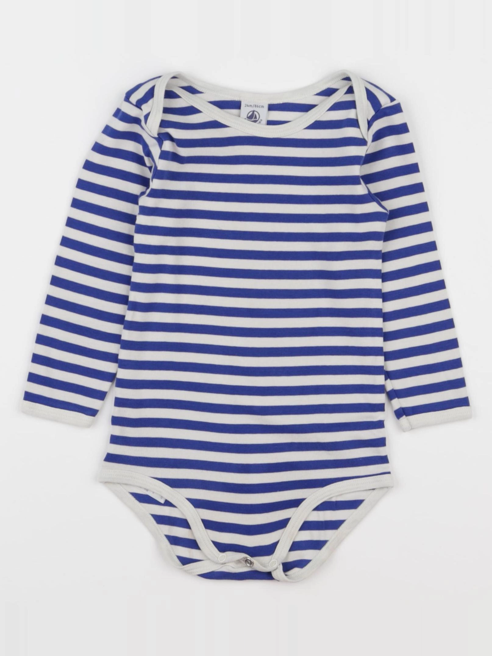 Petit Bateau - body bleu - 24 mois