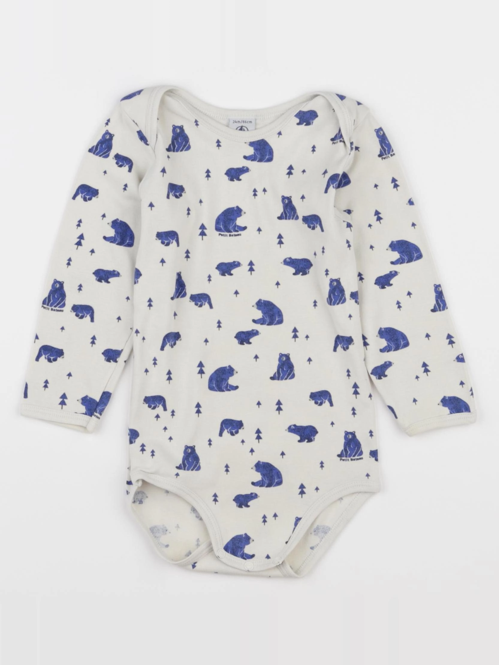 Petit Bateau - body bleu - 24 mois