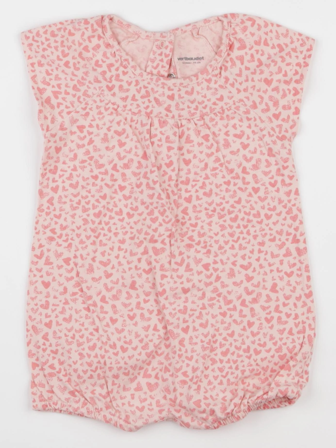 Vertbaudet - combinaison rose - 12 mois