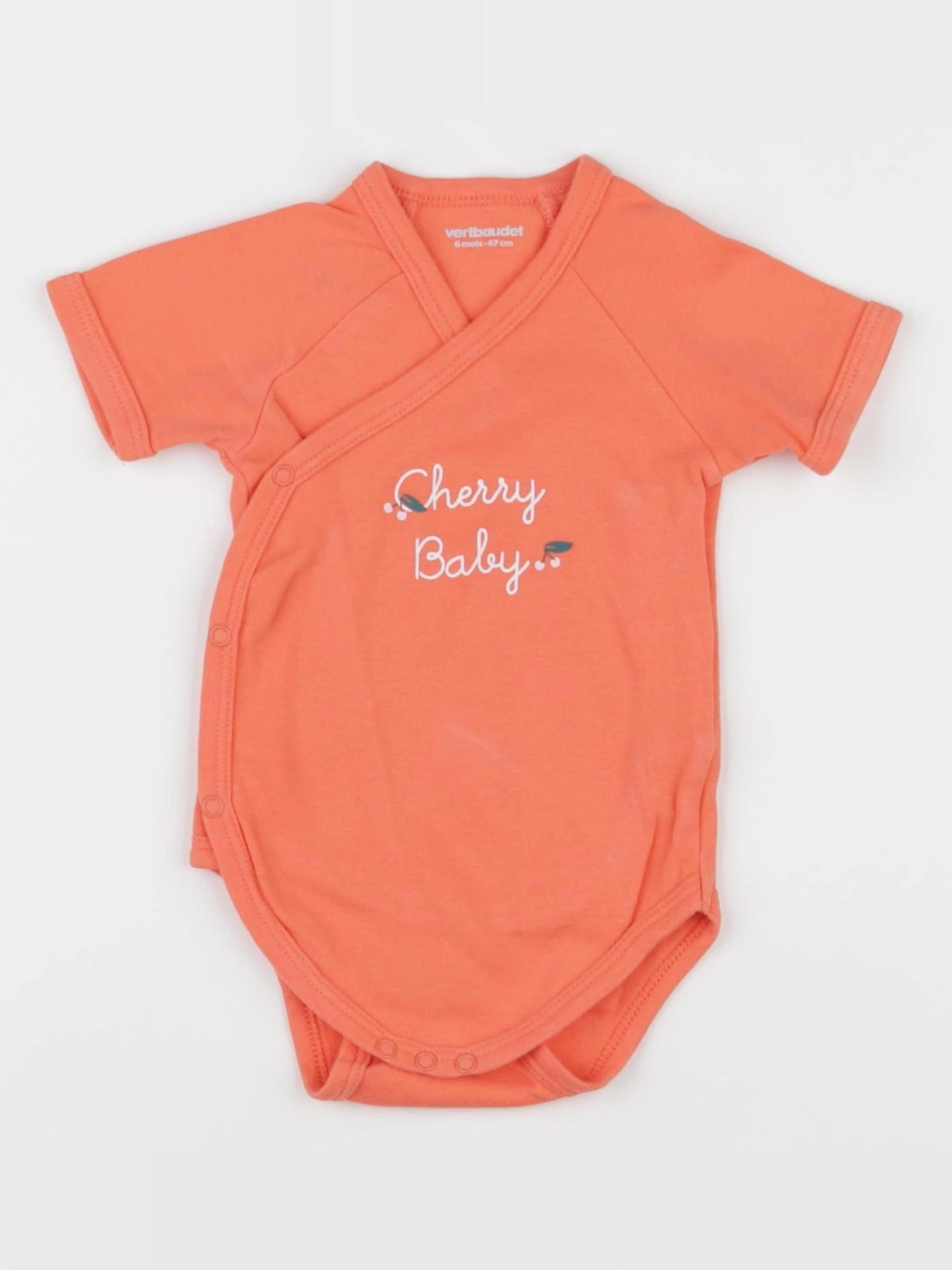 Vertbaudet - body orange - 6 mois
