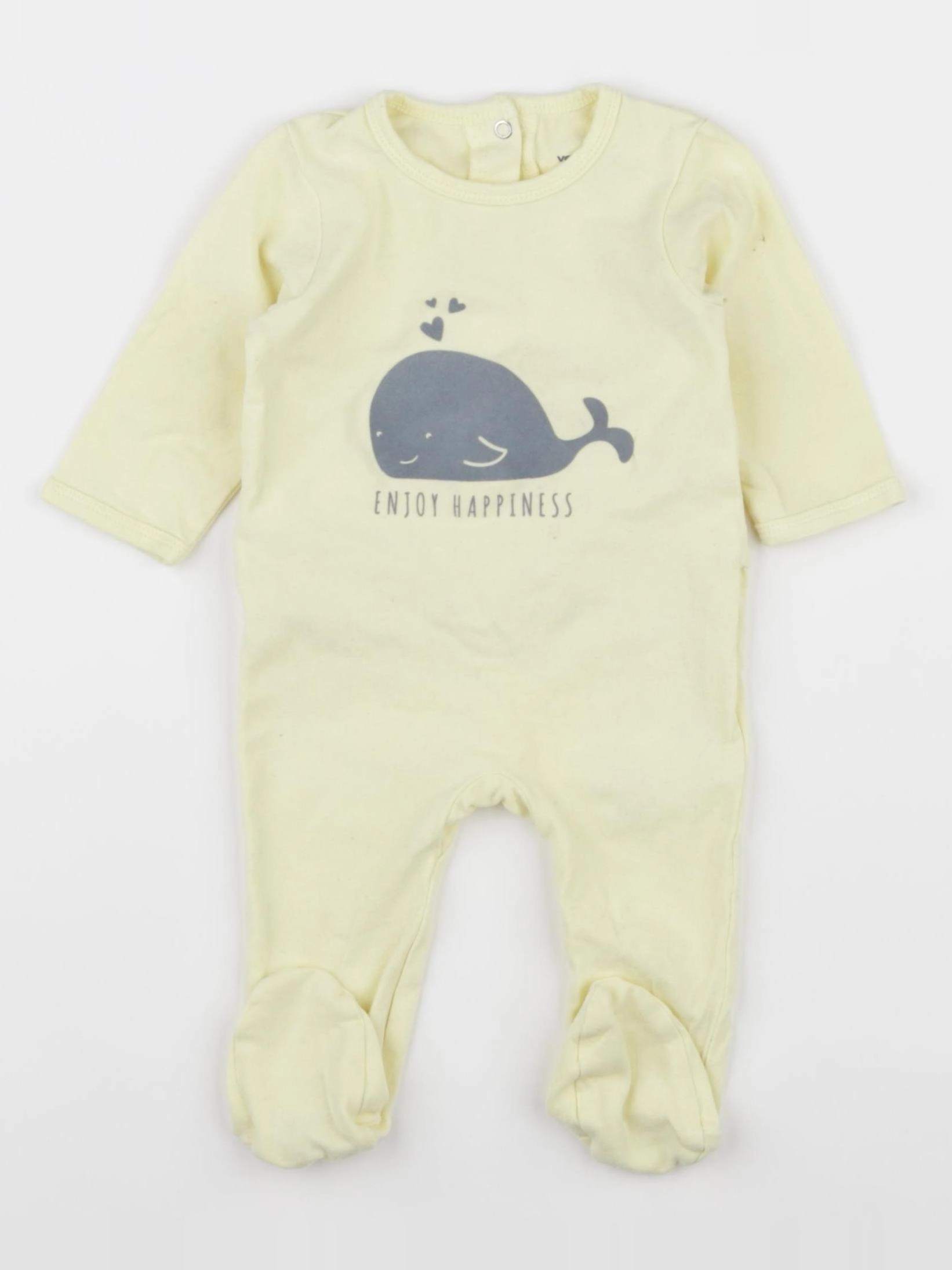 Vertbaudet - pyjama coton jaune - 3 mois