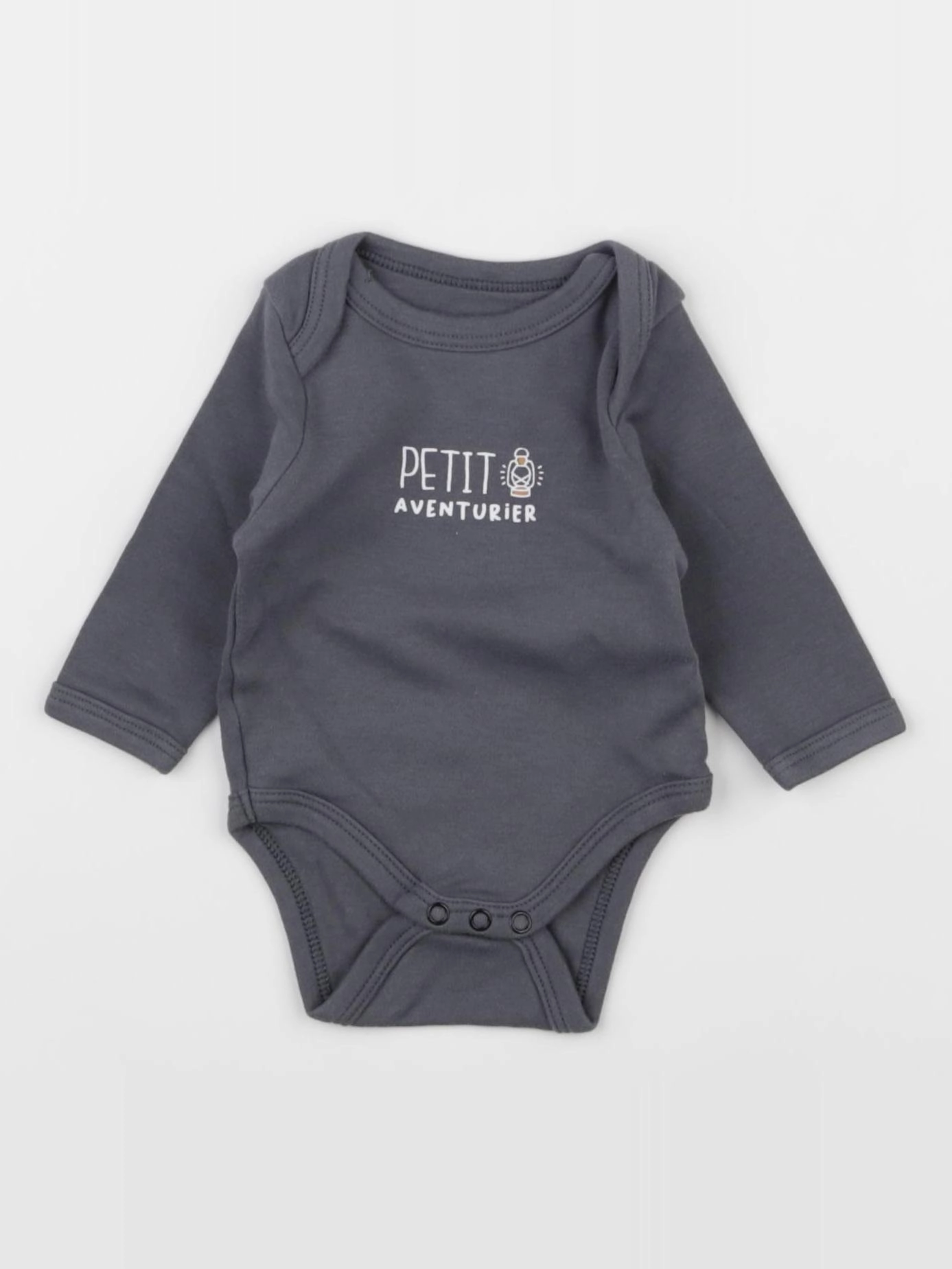 Vertbaudet - body gris - 1 mois