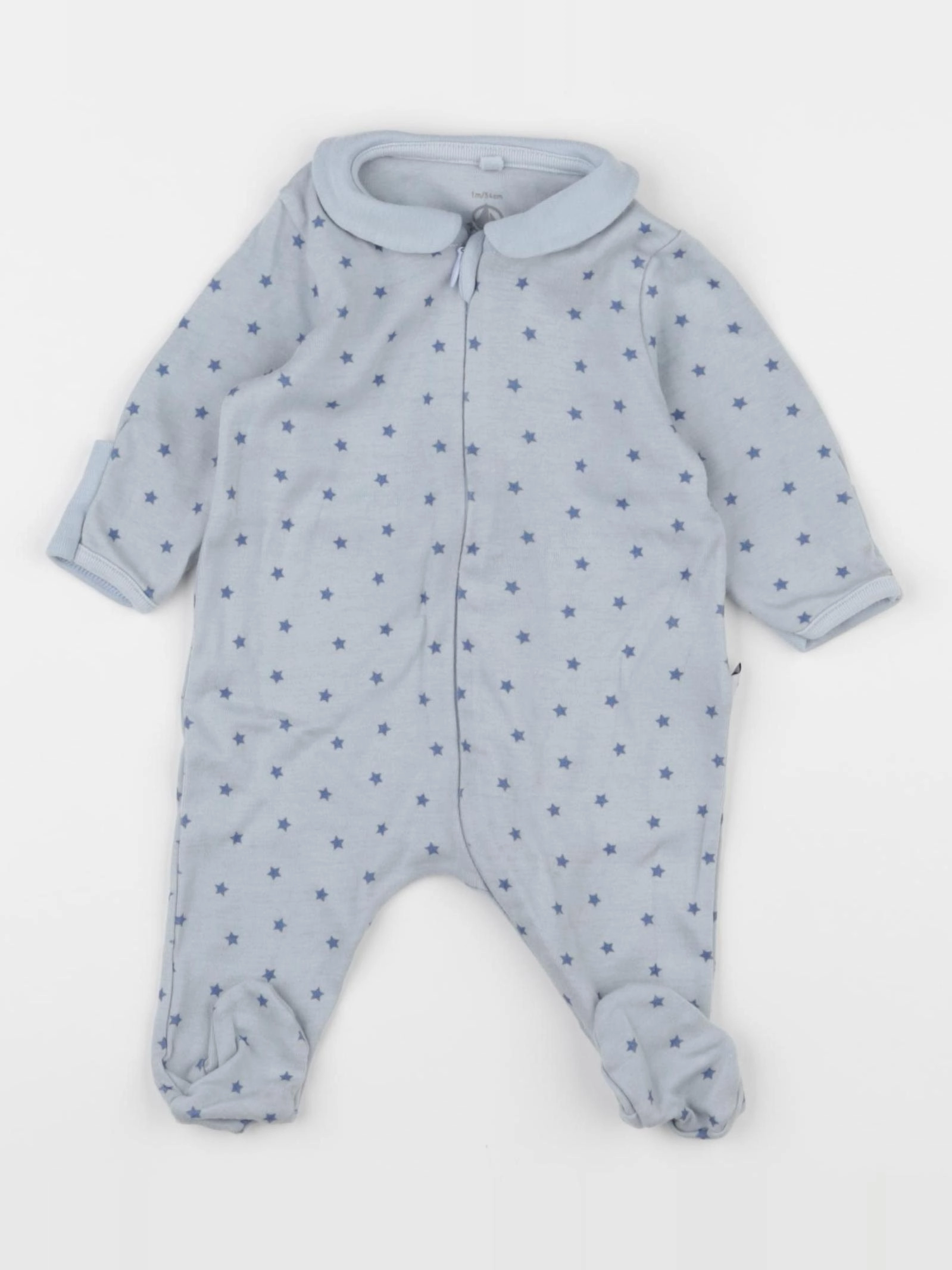 Petit Bateau - pyjama coton bleu - 1 mois