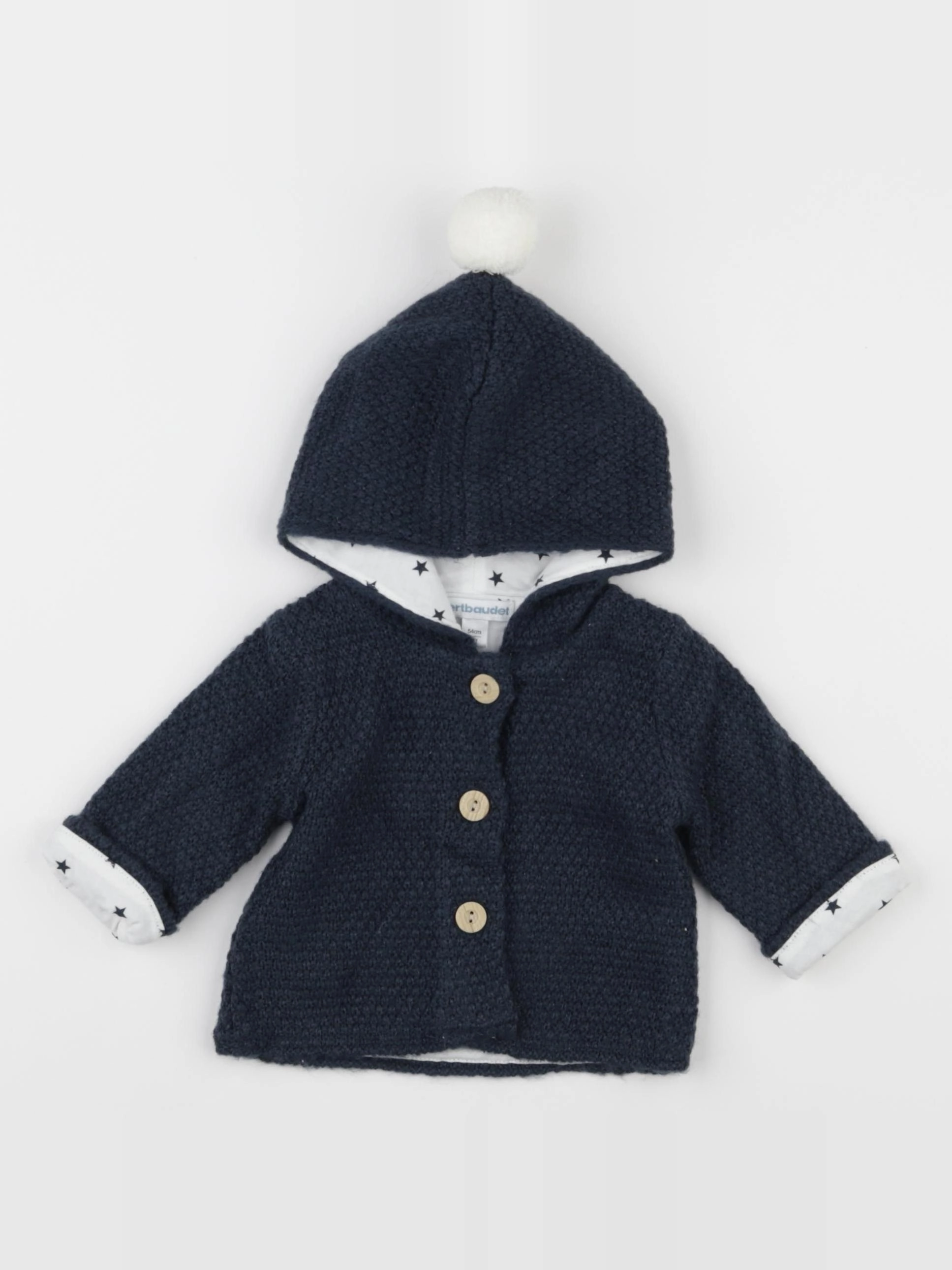 Vertbaudet - gilet bleu - 1 mois