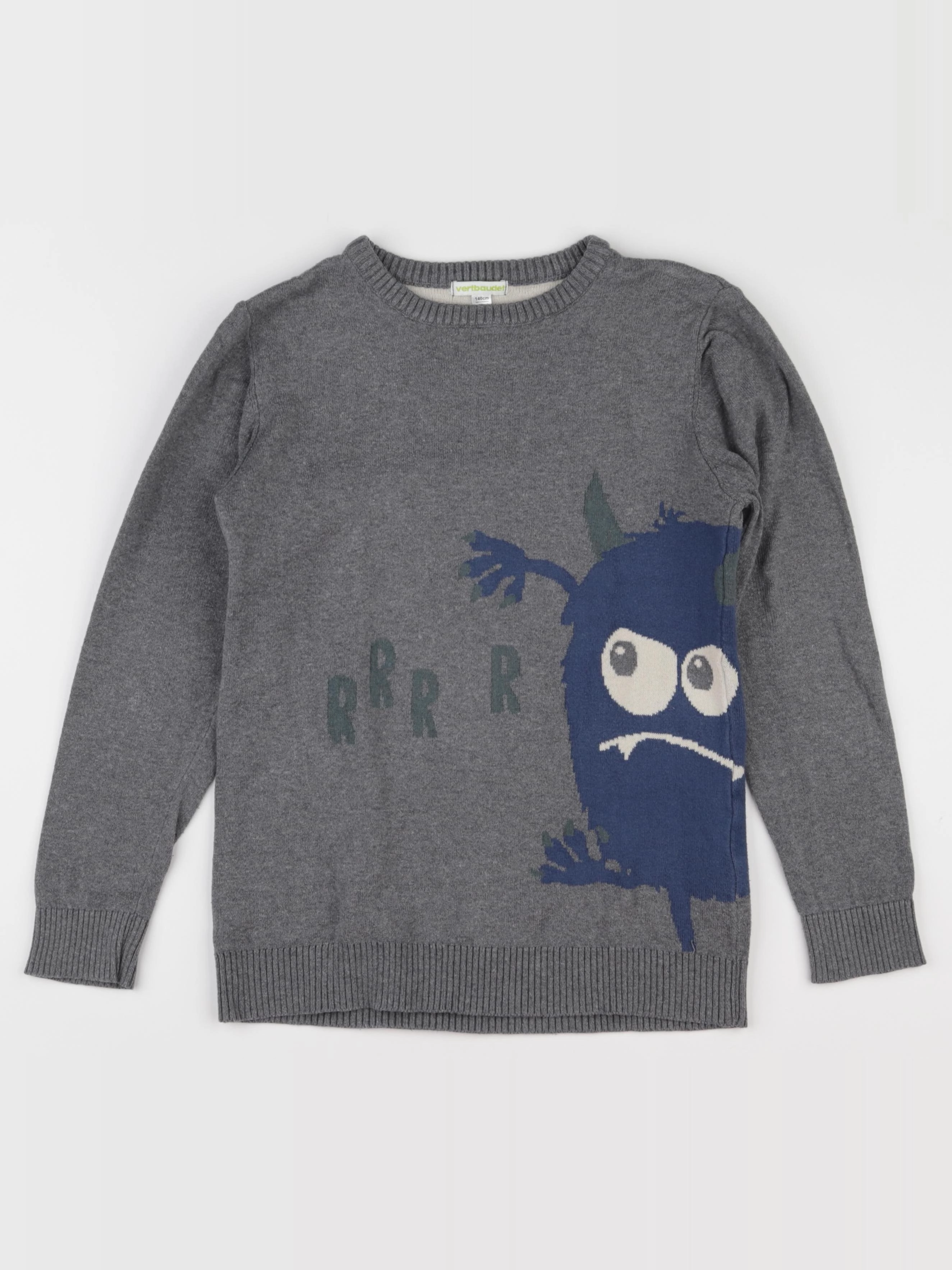 Vertbaudet - pull gris - 10 ans