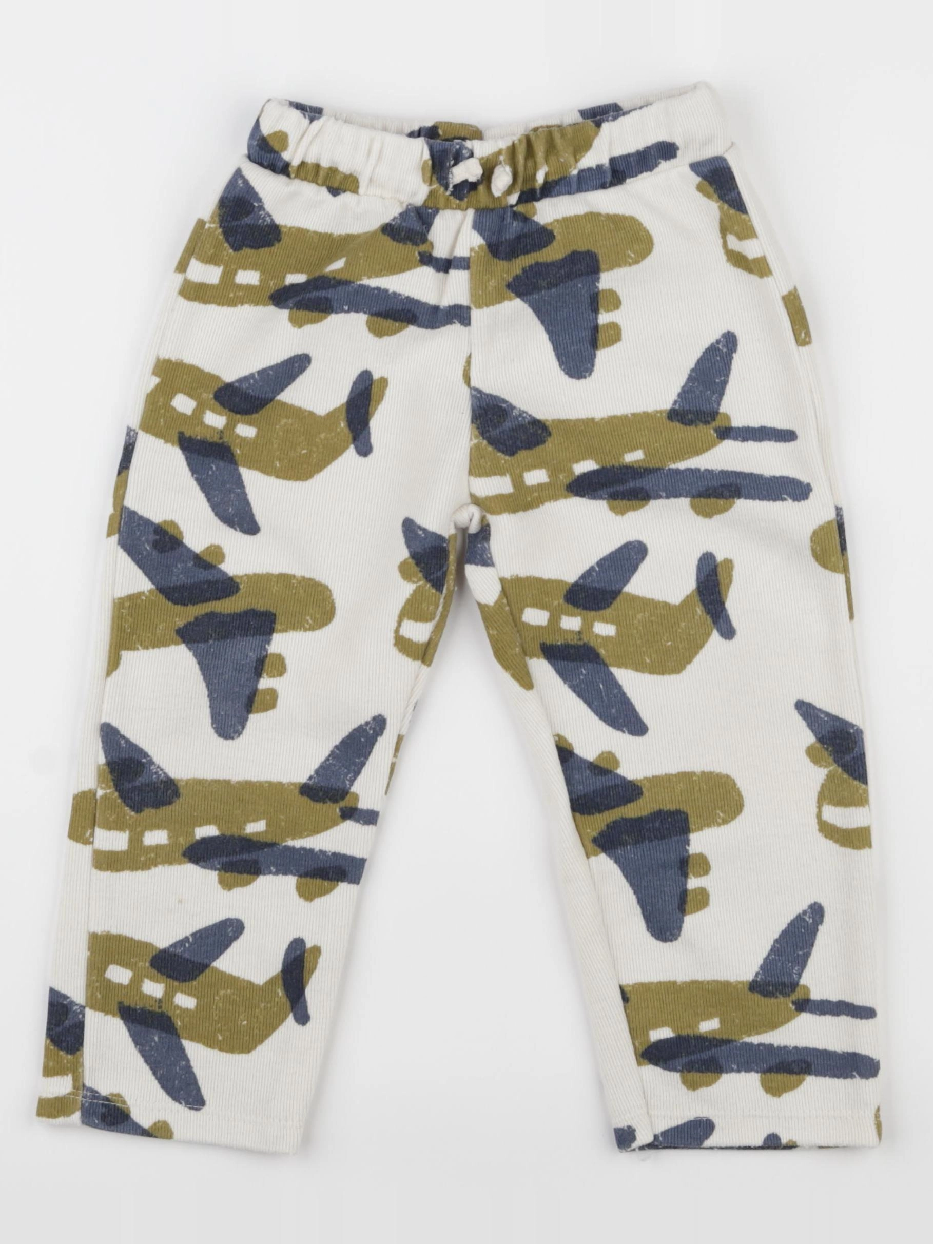 Zara - pantalon beige, vert, bleu - 3/4 ans